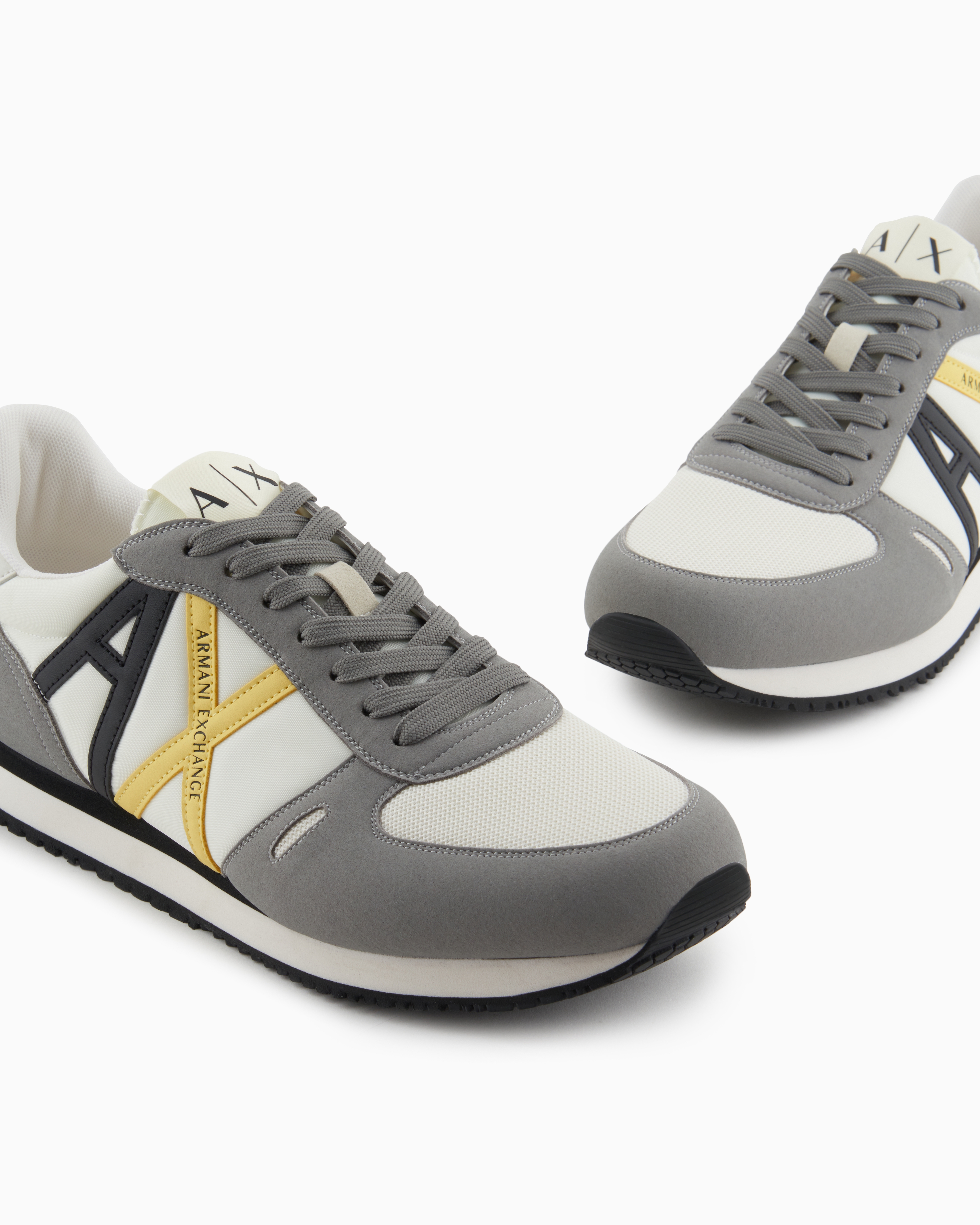 Armani Exchange - Sneakers eco-suede, mesh and nylon, Man, Grey, Size: