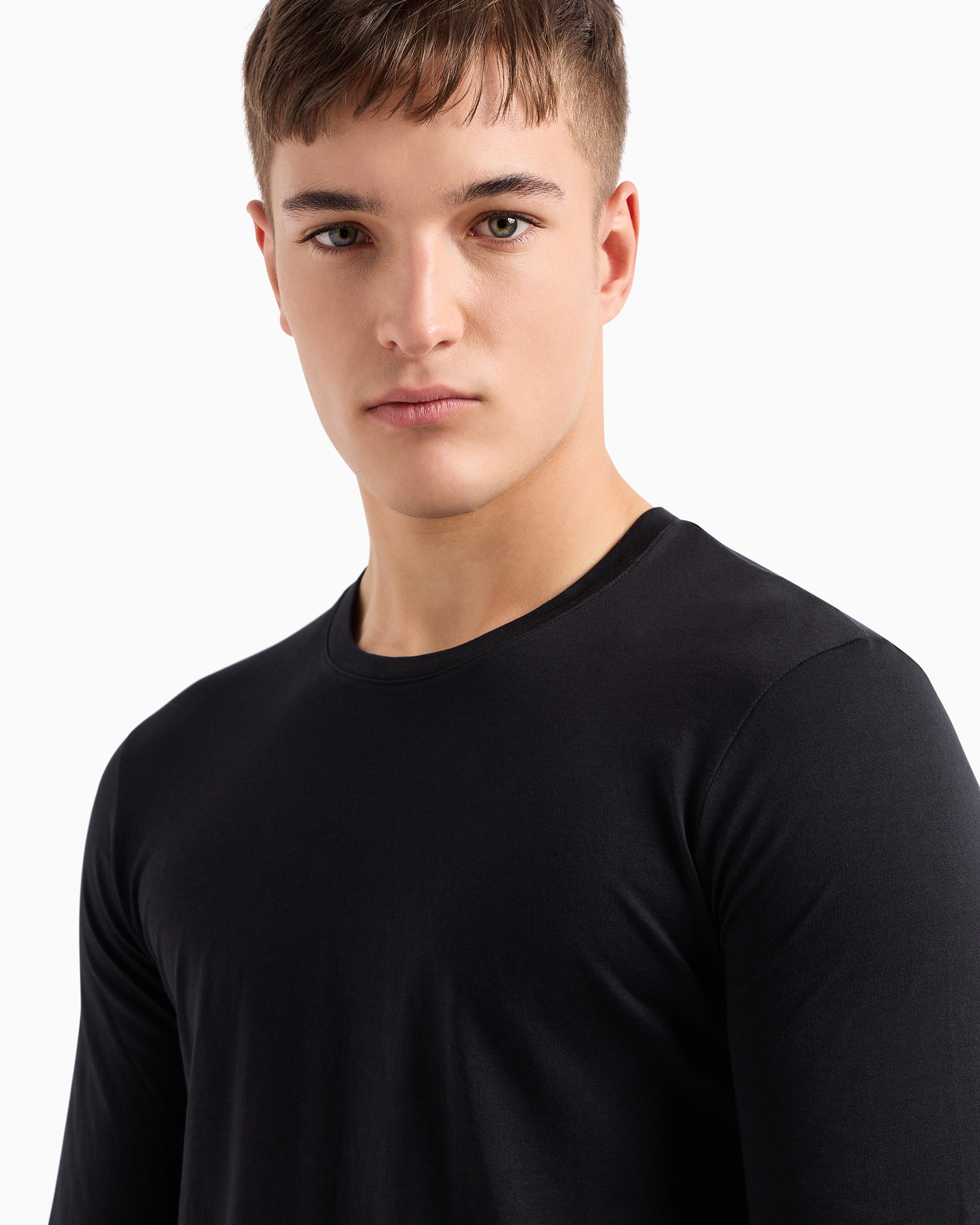 Pima Cotton Long Sleeve T-Shirt | Armani Exchange