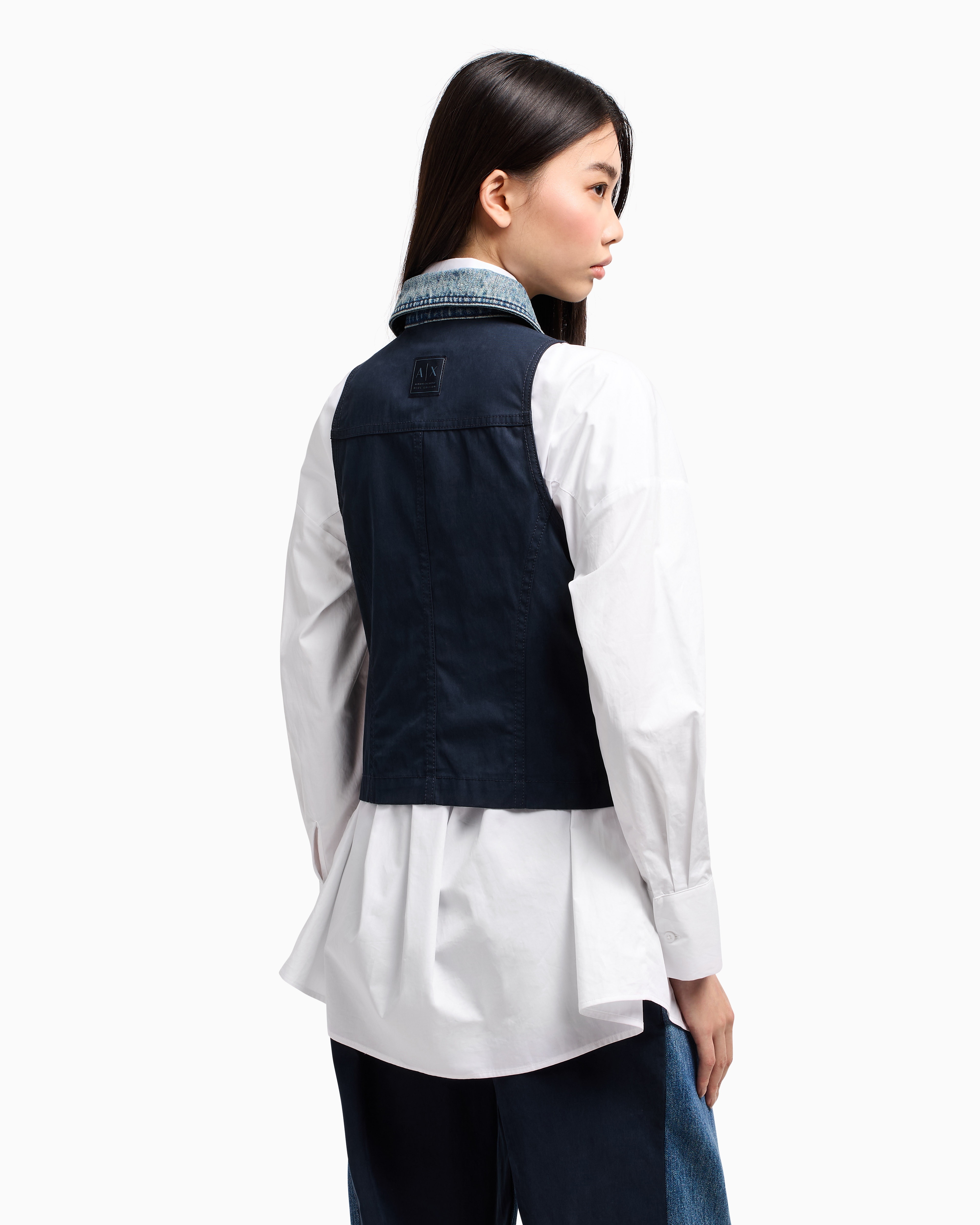 Cotton denim vest