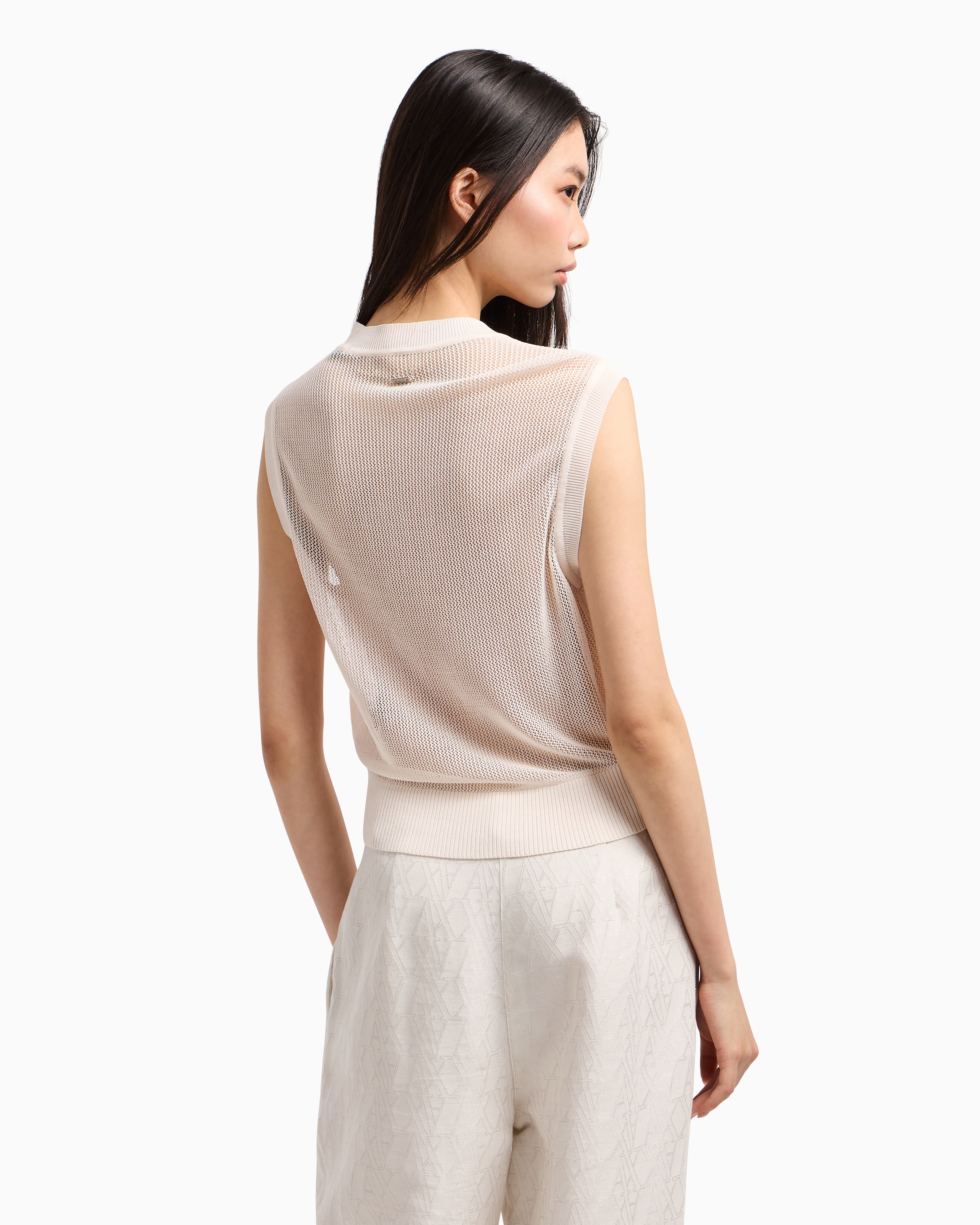 Openwork knit top
