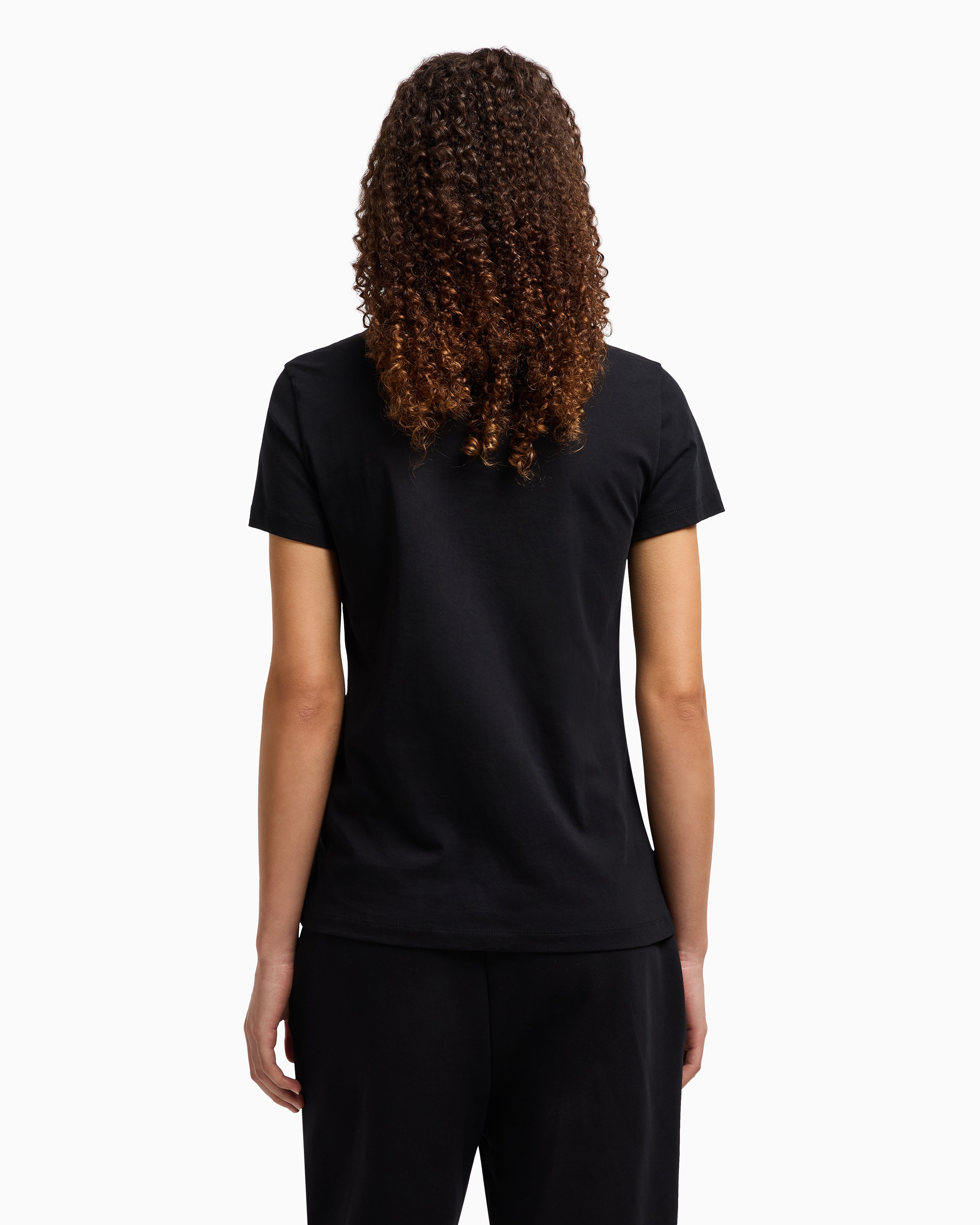 Regular fit T-shirt with metal logo