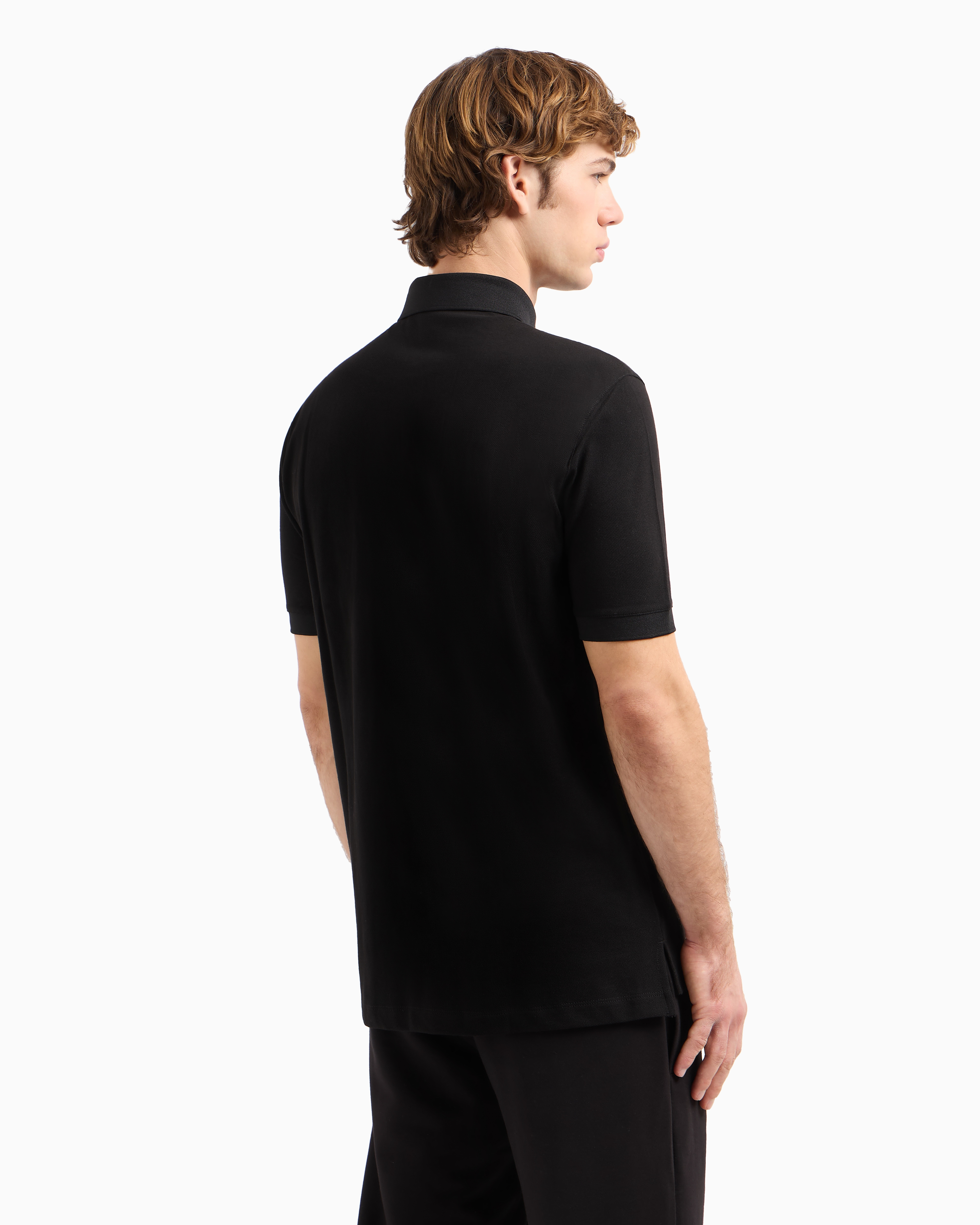Regular fit cotton pique polo with logo