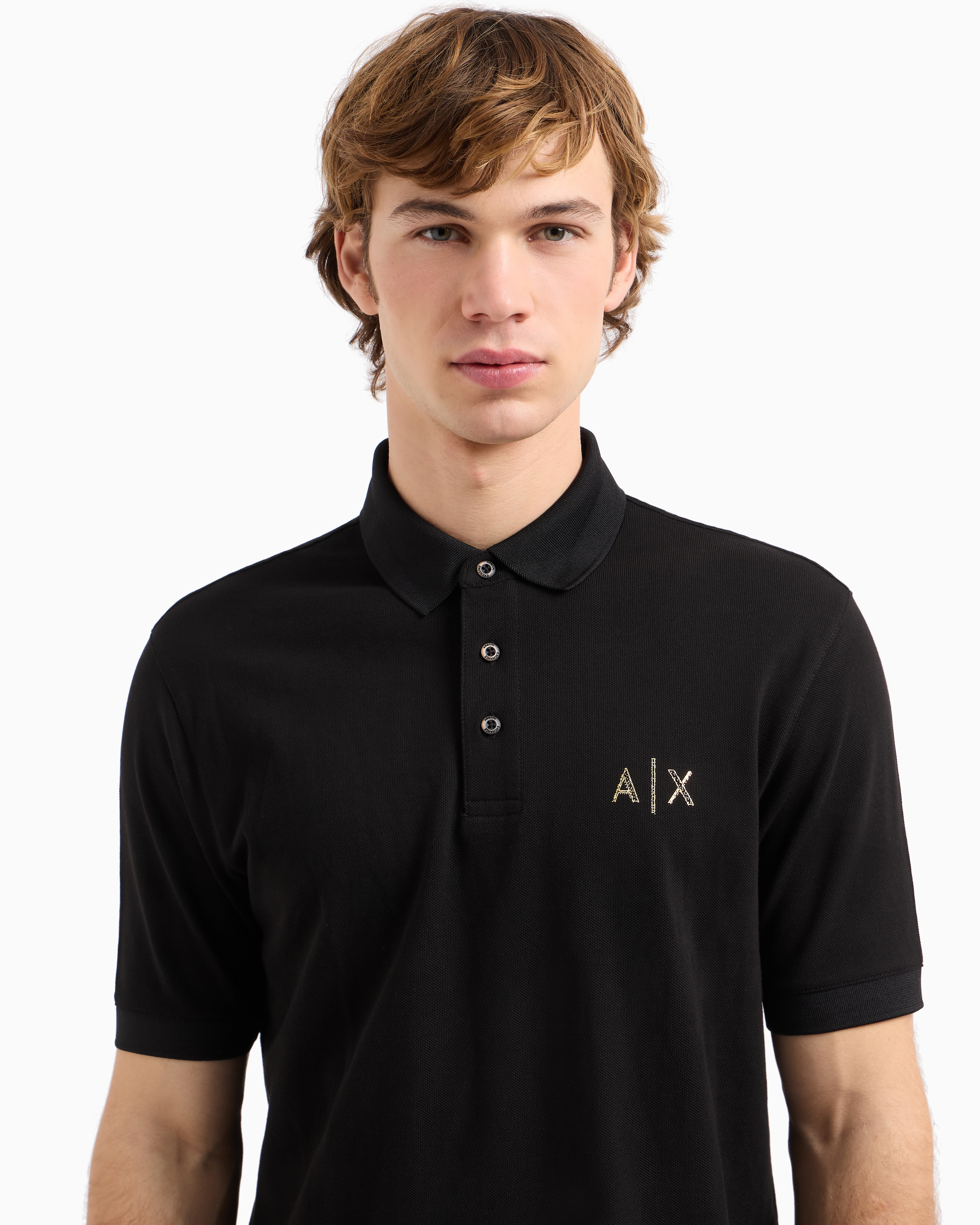 Regular fit cotton pique polo with logo