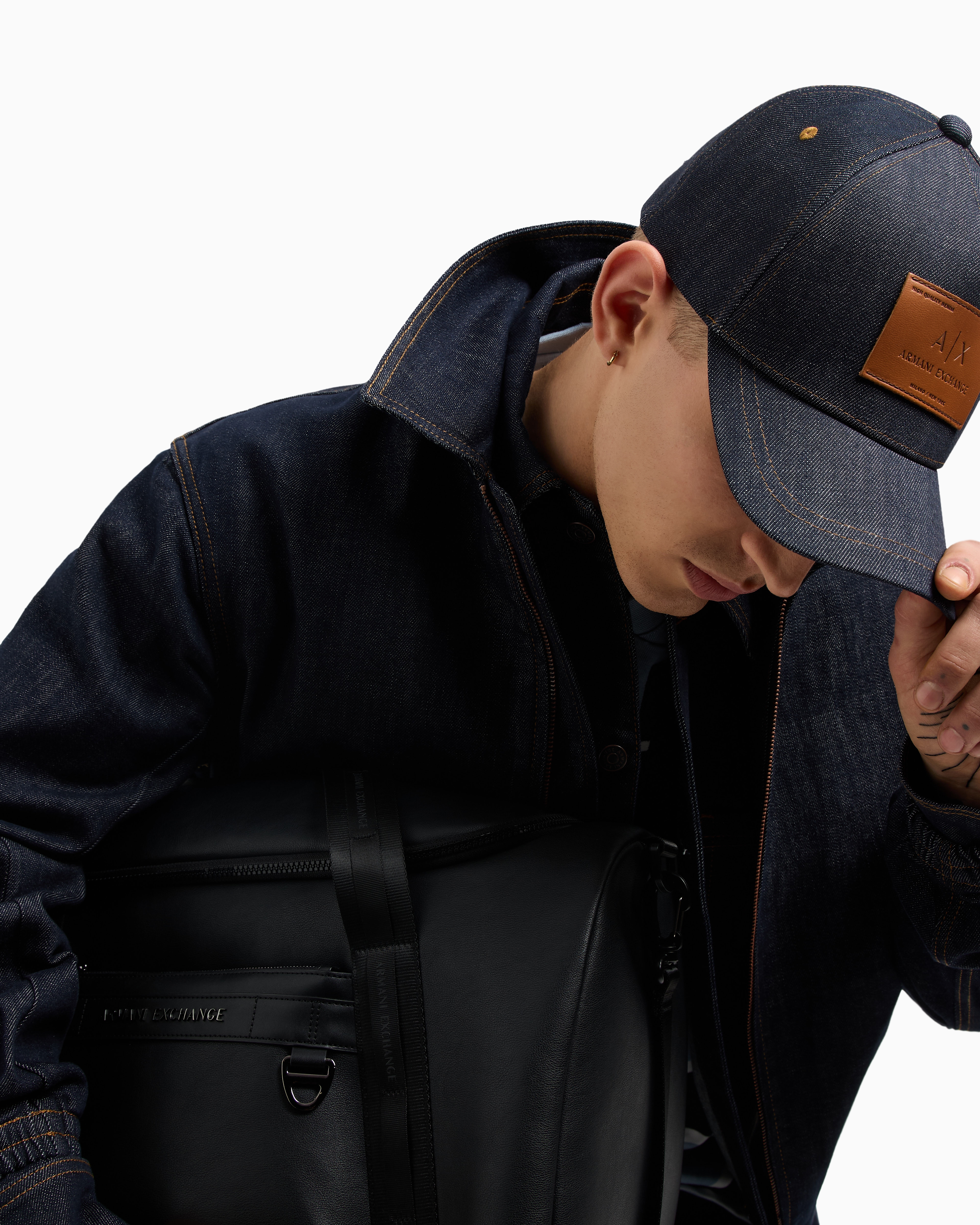  Denim hat with patch