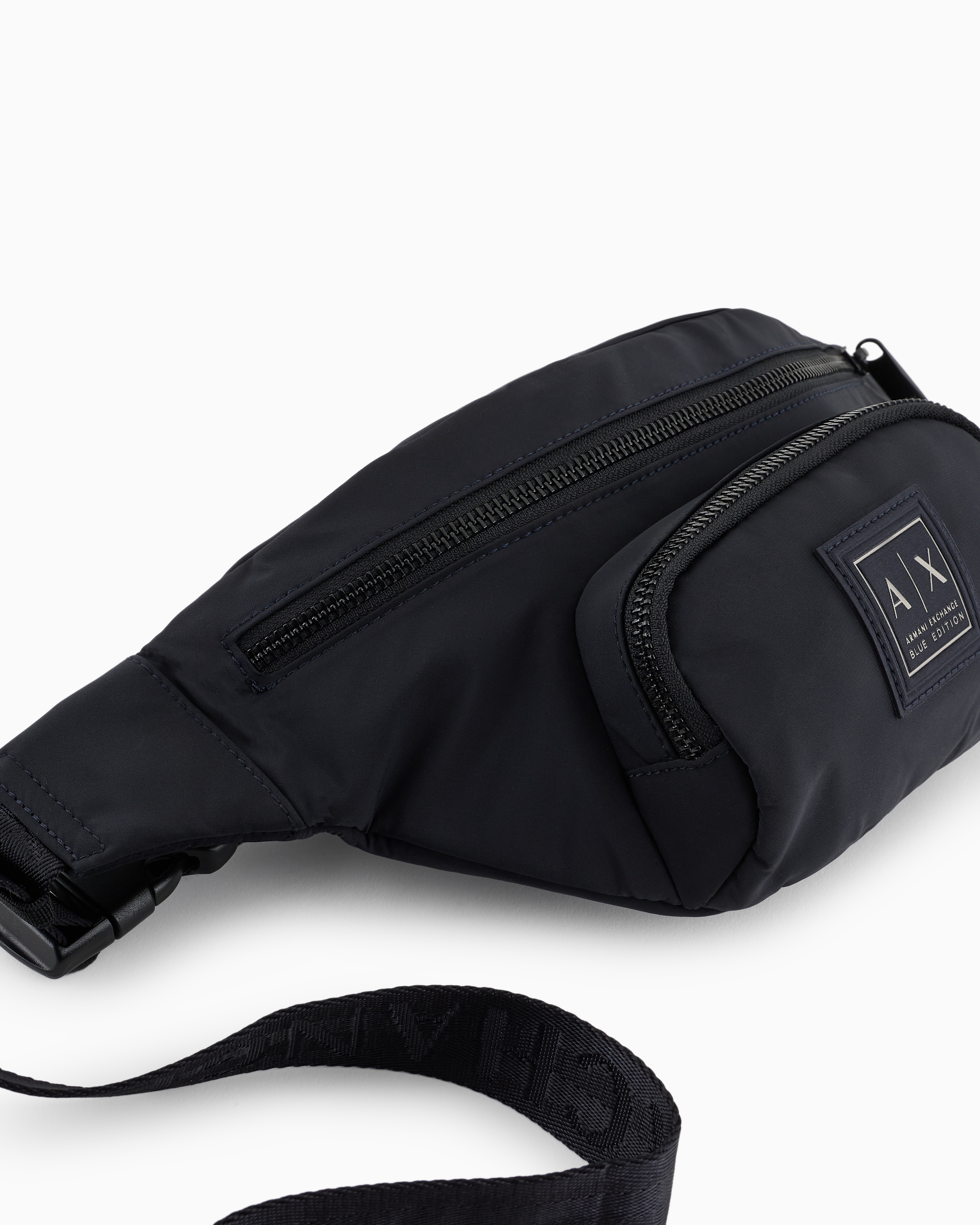 Armani Exchange - Waist bag with external pocket, Man, Navy_blue, Size: TU