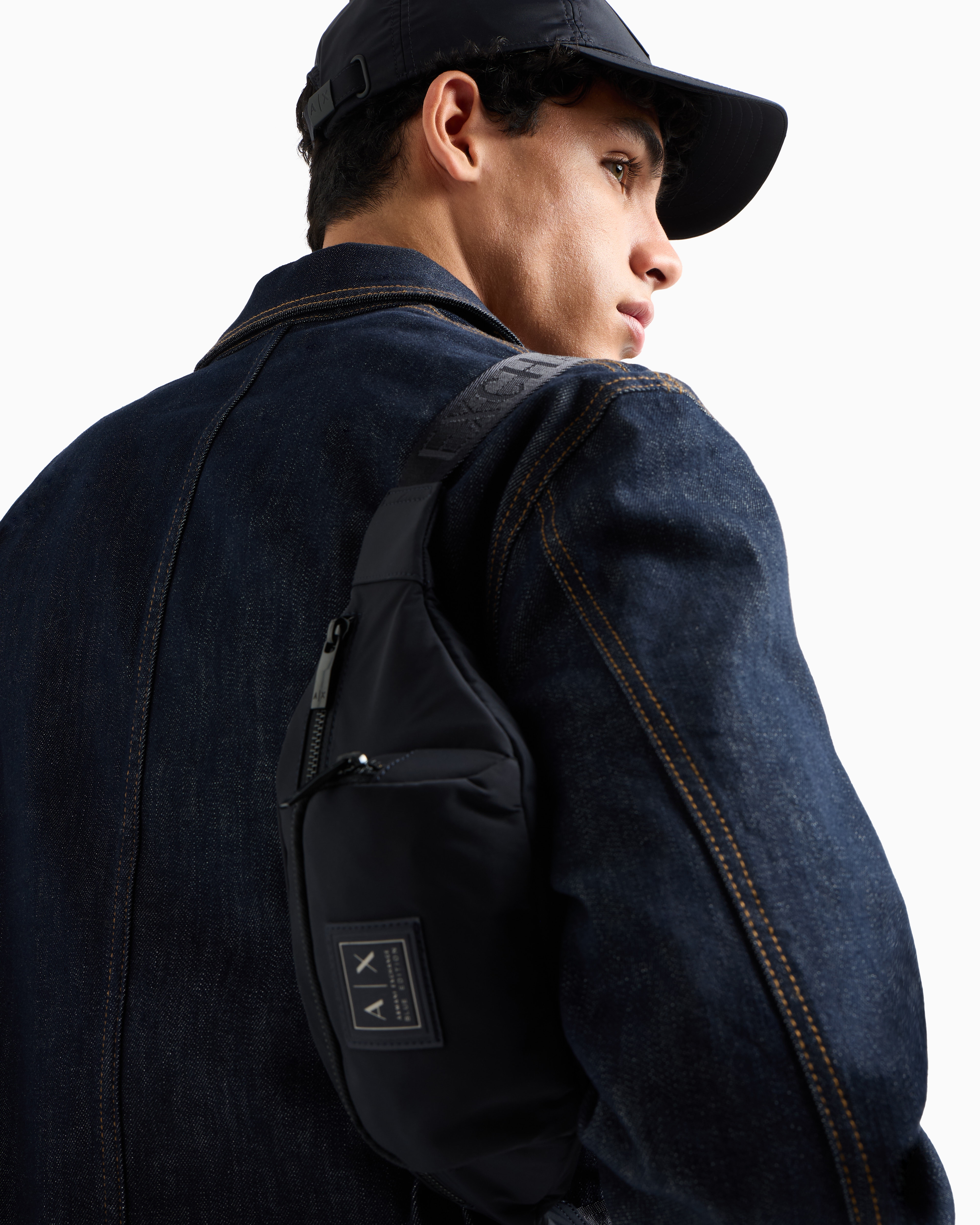 Armani Exchange - Waist bag with external pocket, Man, Navy_blue, Size: TU