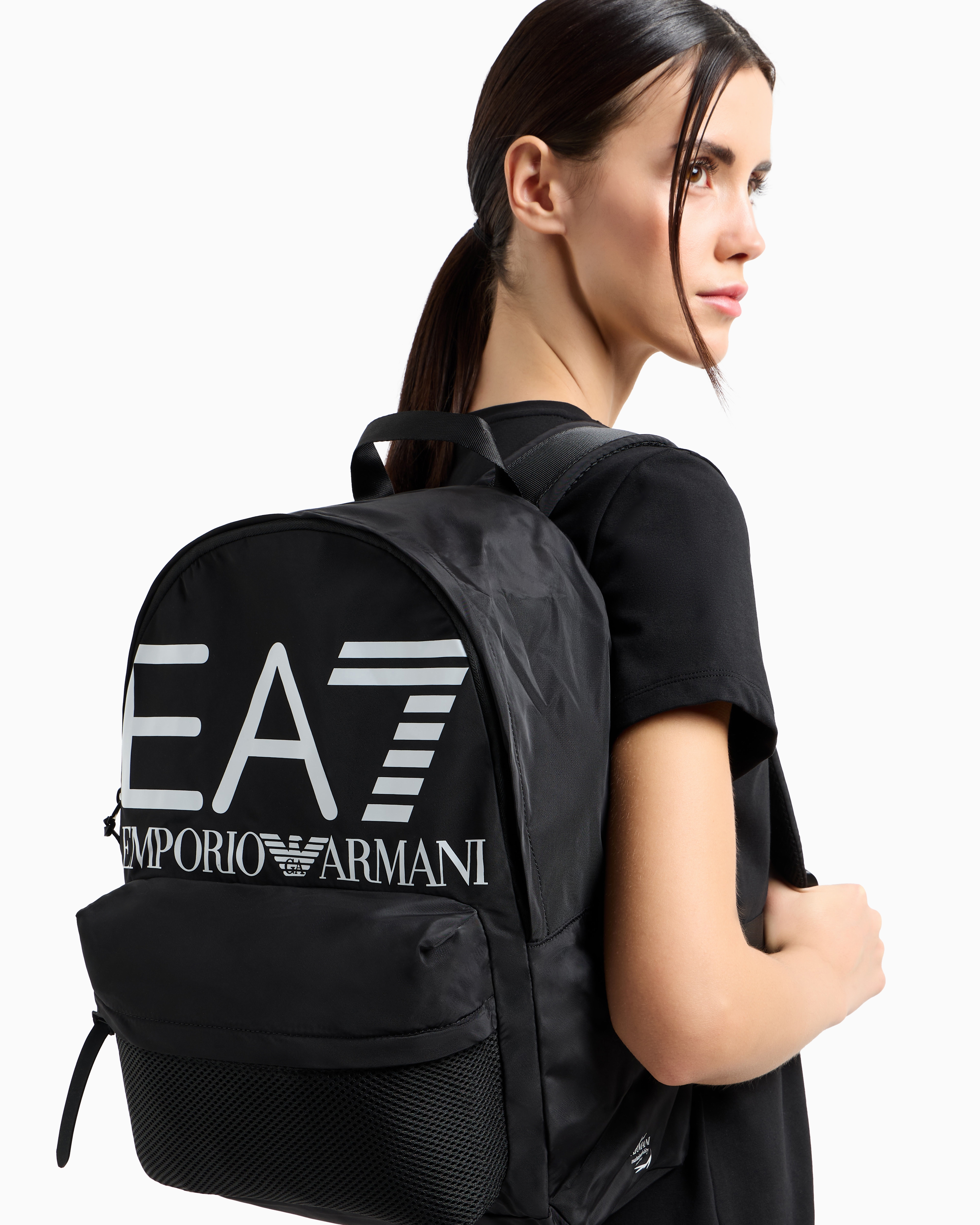 Technical-fabric backpack with oversized logo | EA7