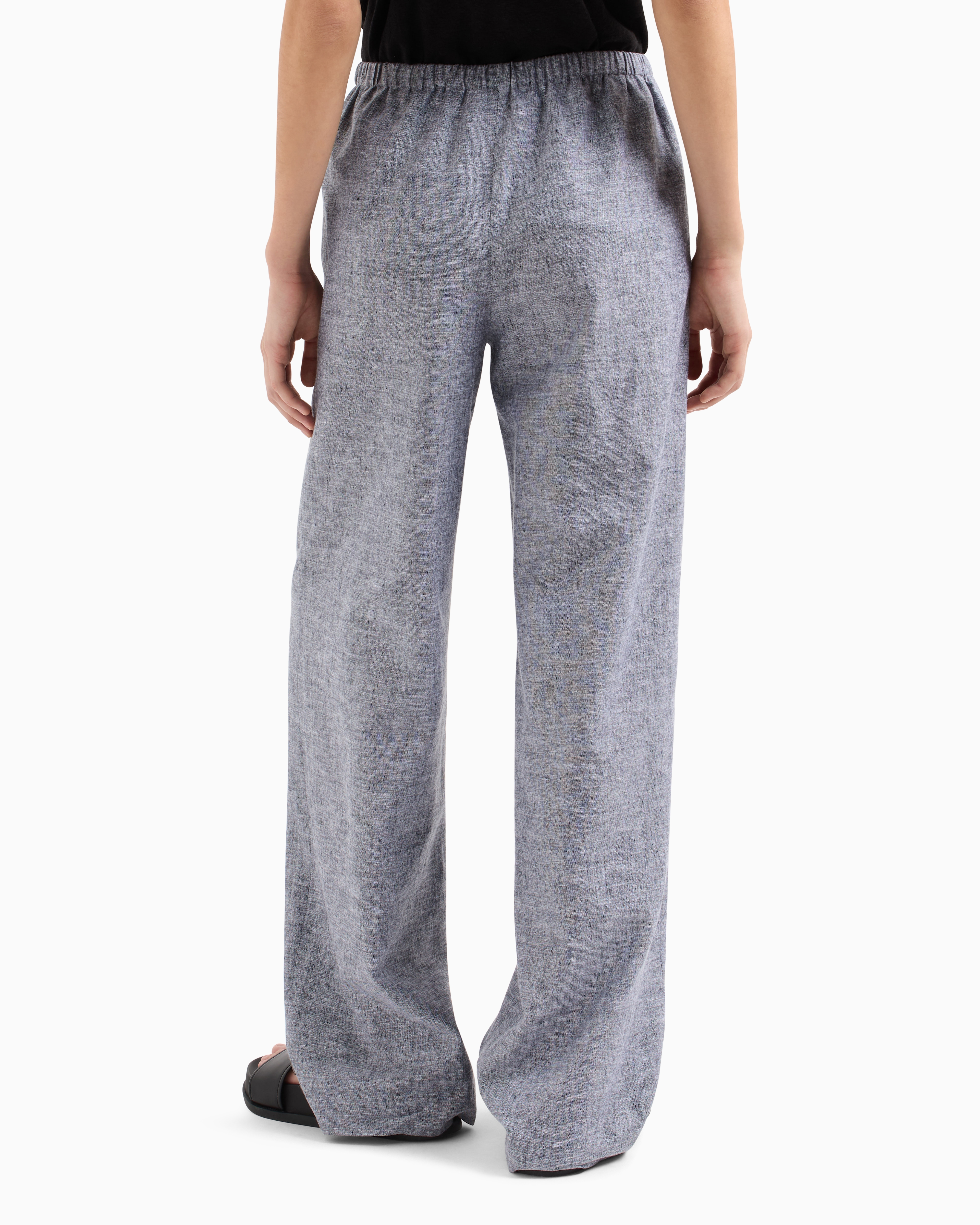 Oversized cotton and linen trousers