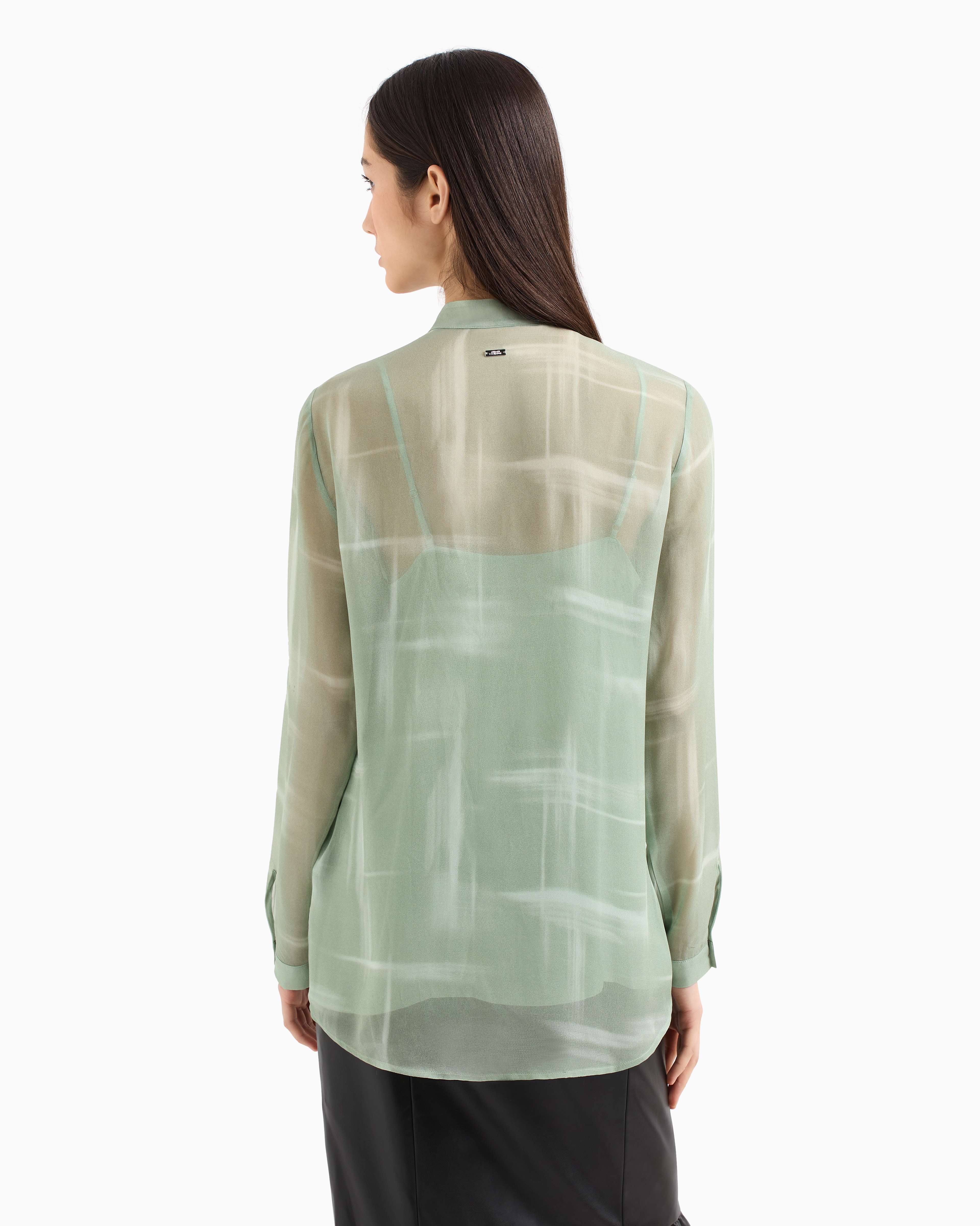 Abstract pattern chiffon shirt