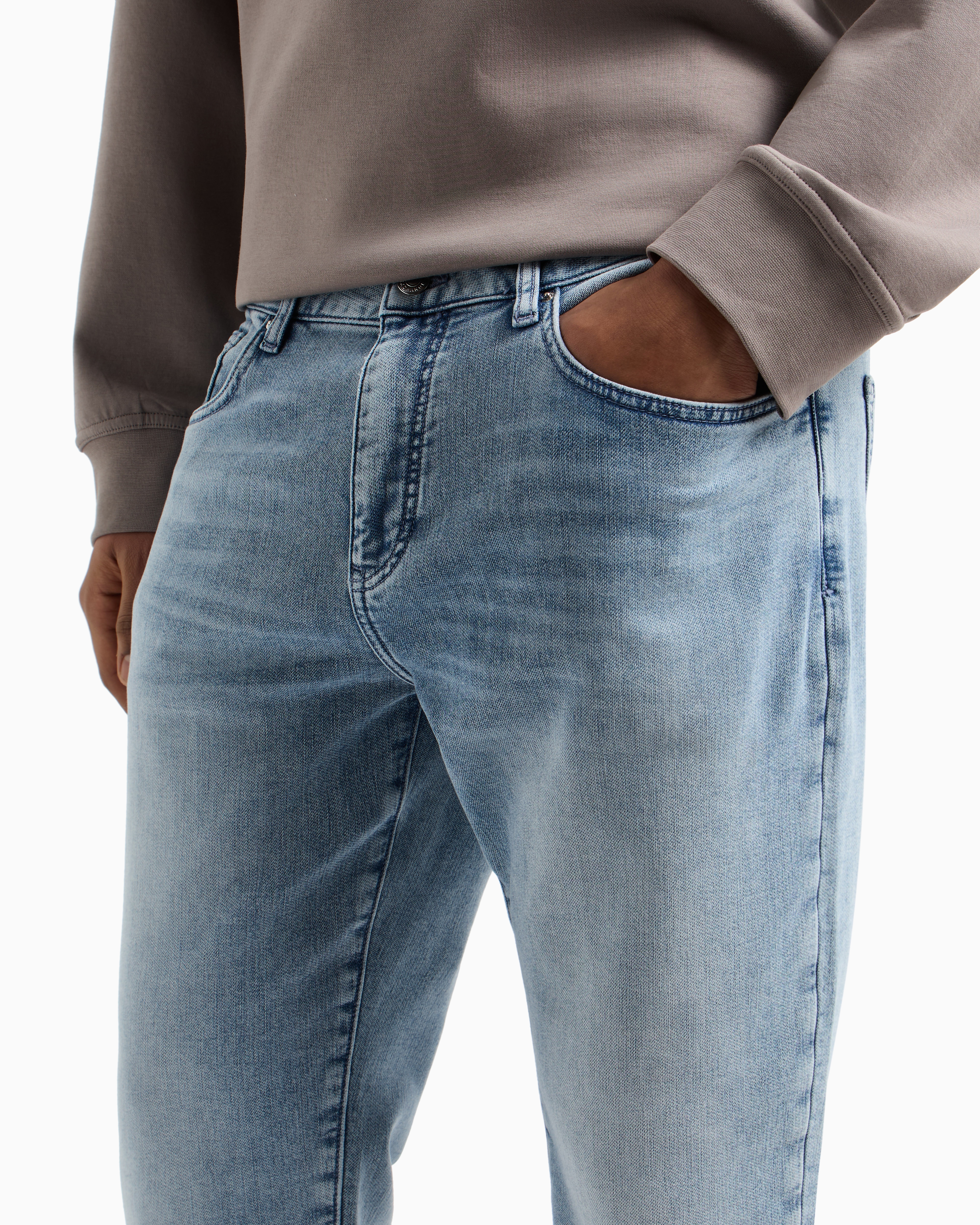Armani Exchange - Lightweight cotton denim jeans, Man, Blue, Size:
