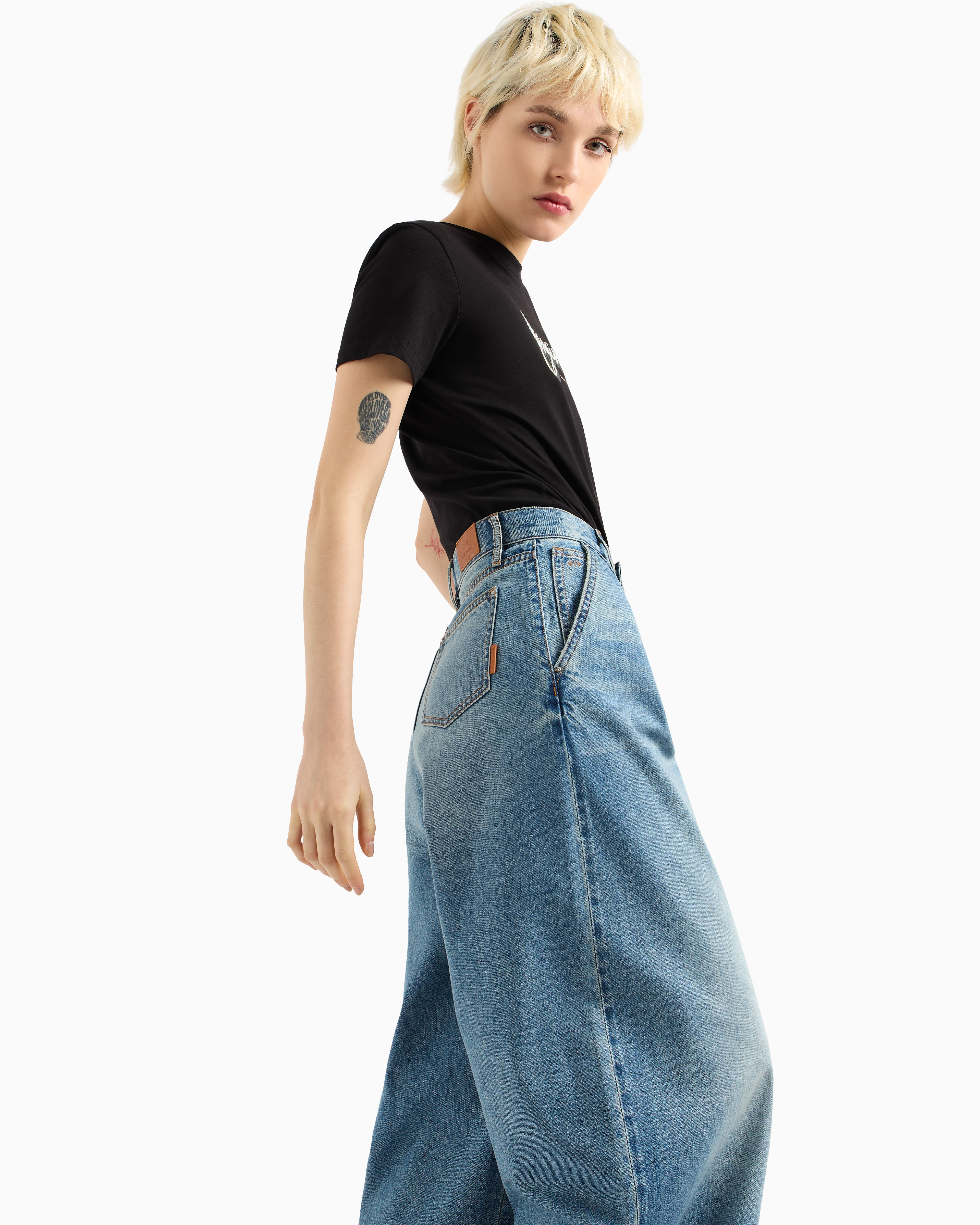 Super wide leg jeans with ASV pleats | Armani Exchange