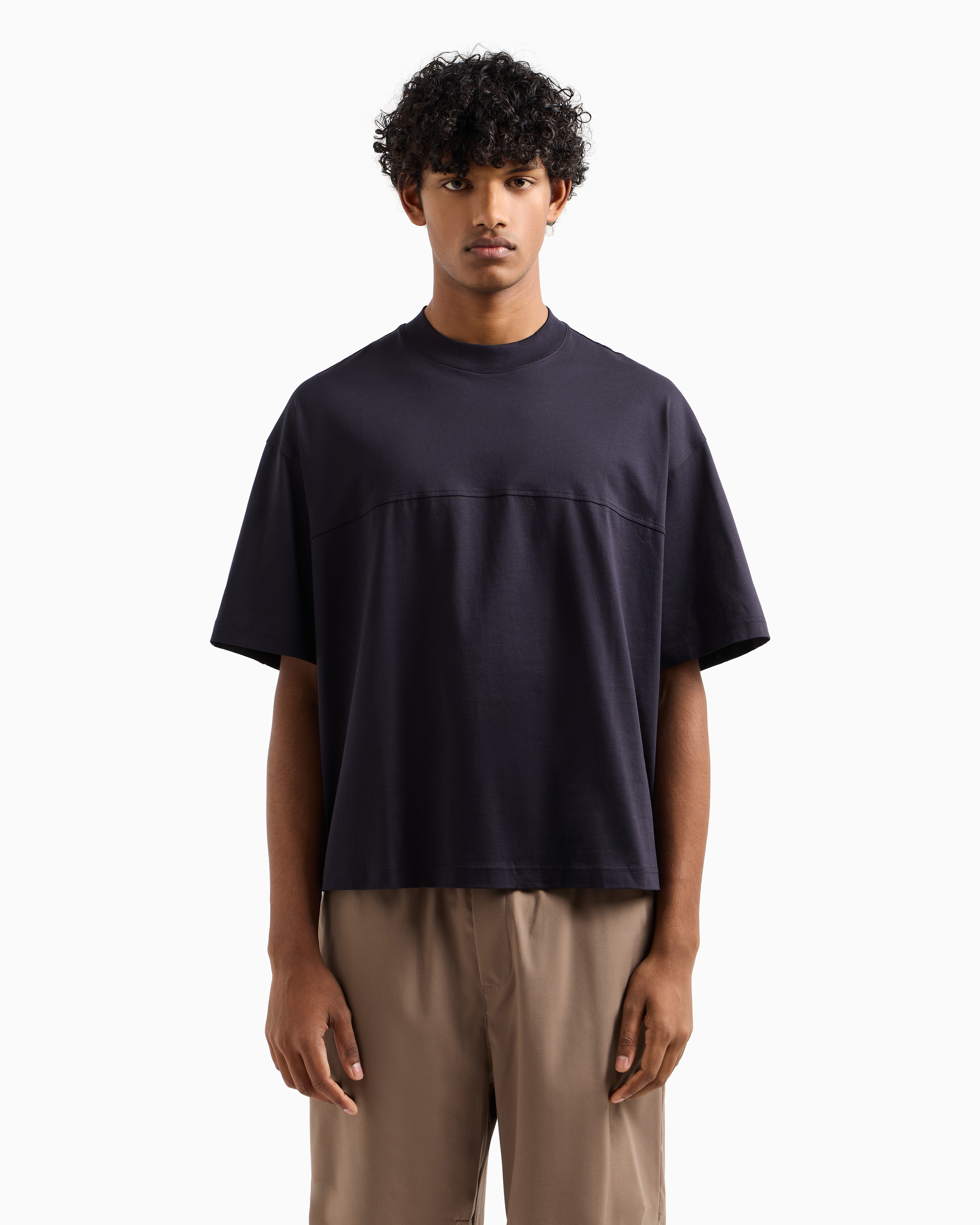 Mercerized cotton short-sleeved sweatshirt