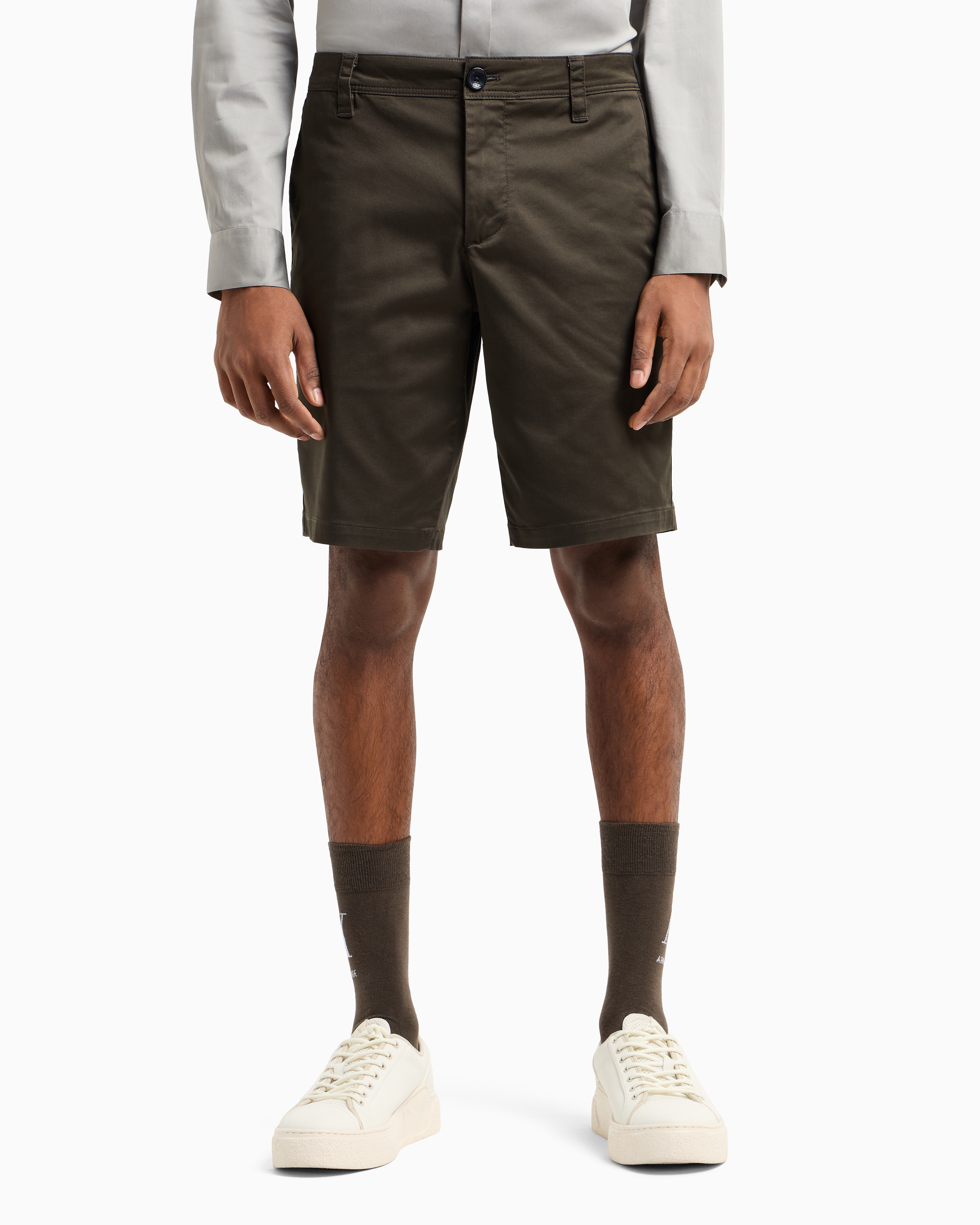 Bermuda shorts satin stretch fabric