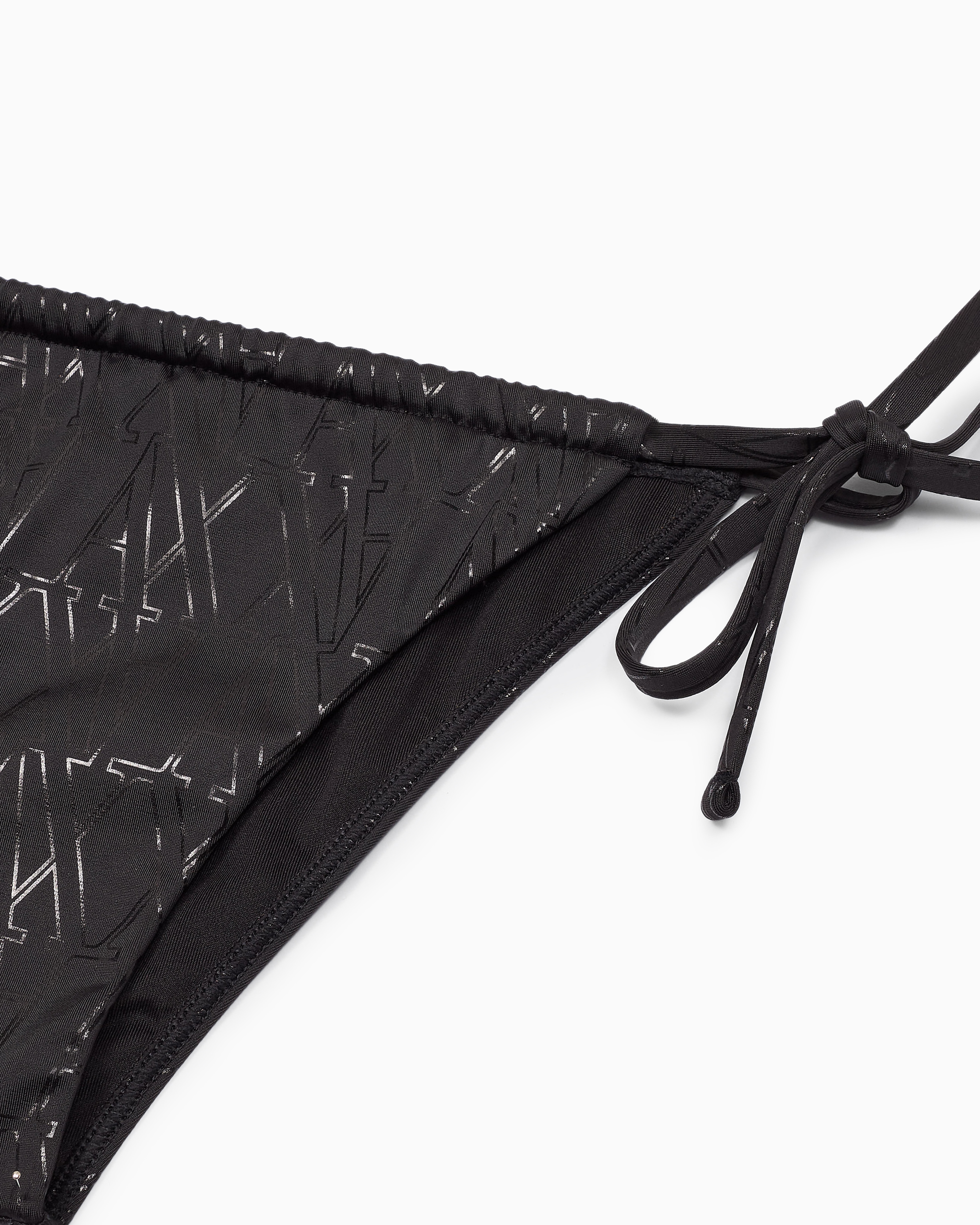 Fabric bikini bottoms with allover logo