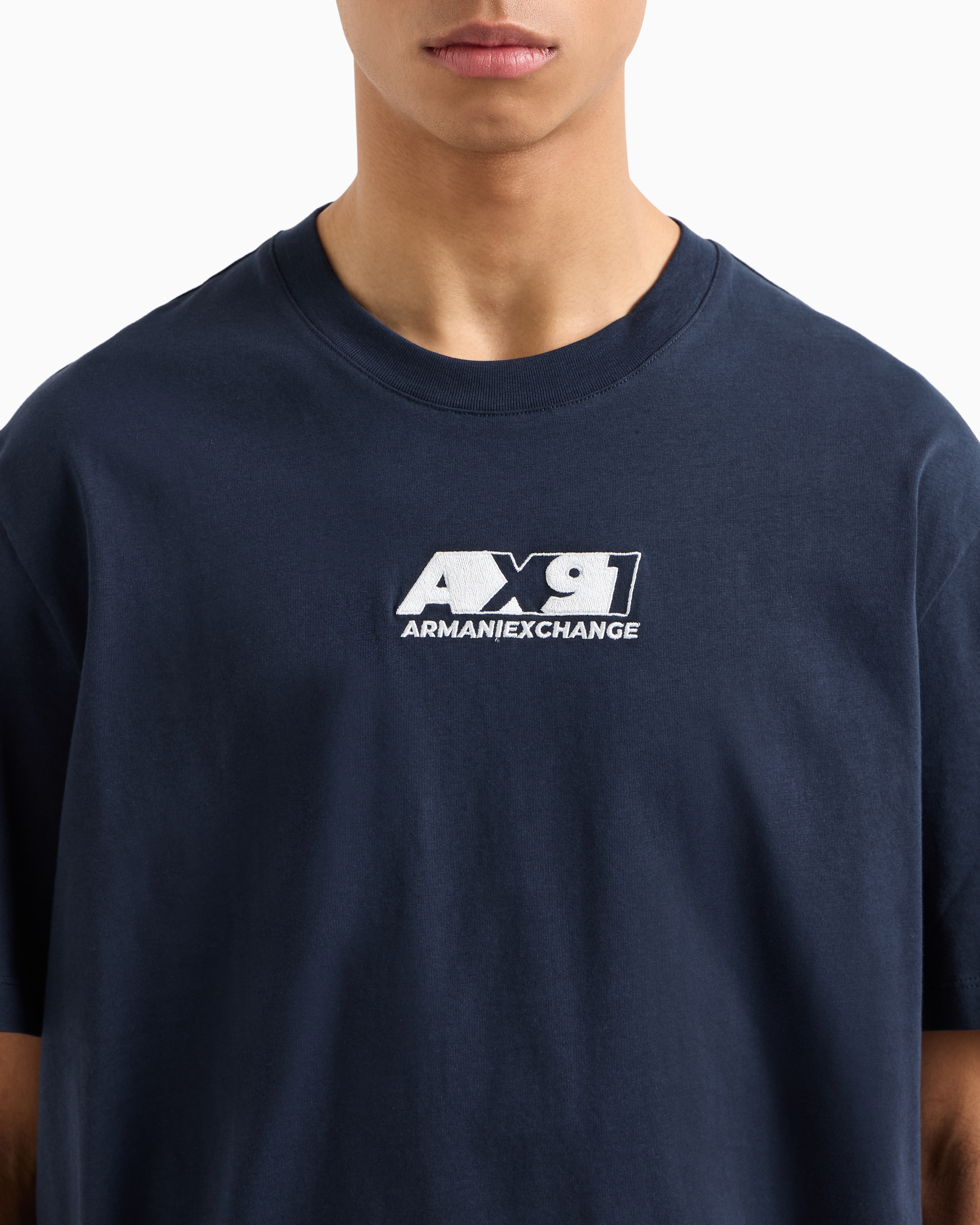 Armani Exchange - ASV Organic Cotton Regular Fit T-Shirt, Man, Navy_blue, Size: