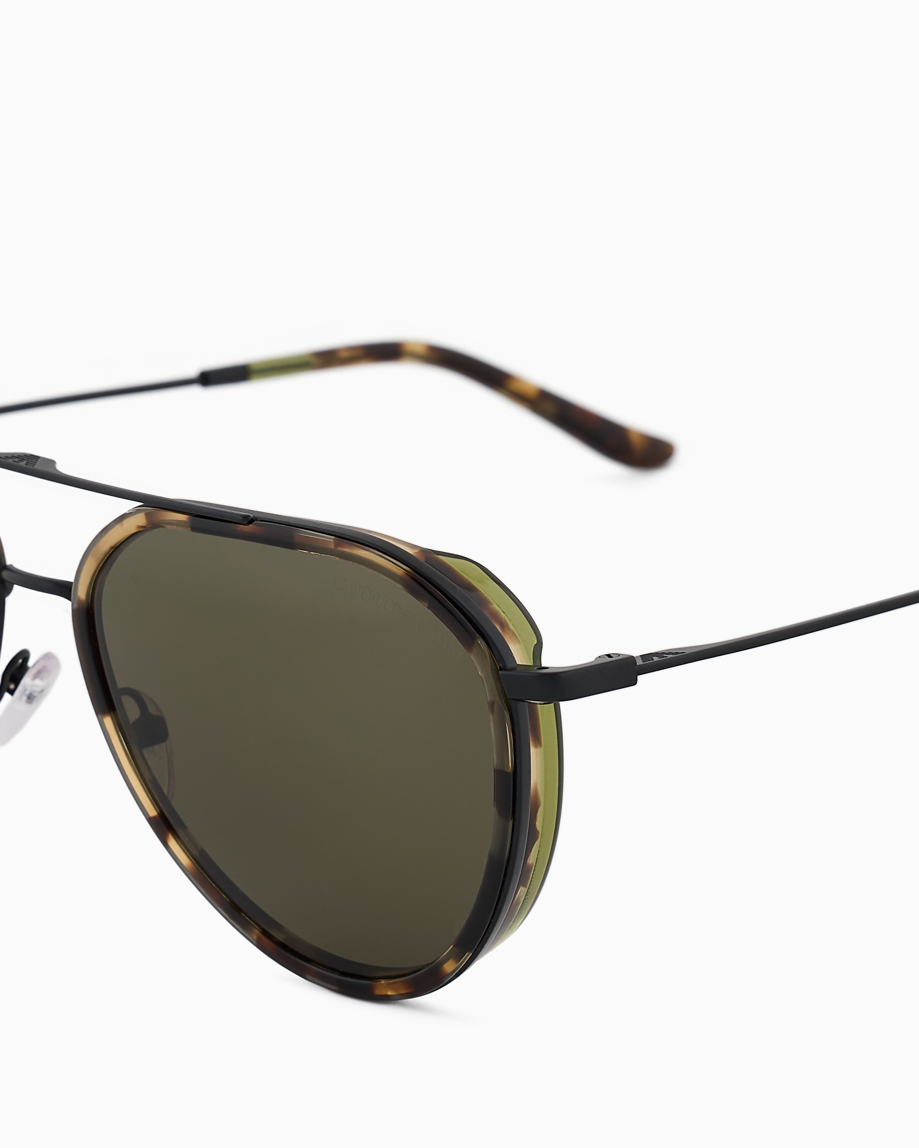 Emporio Armani - Men’s aviator sunglasses, Man, Green, Size: 56L