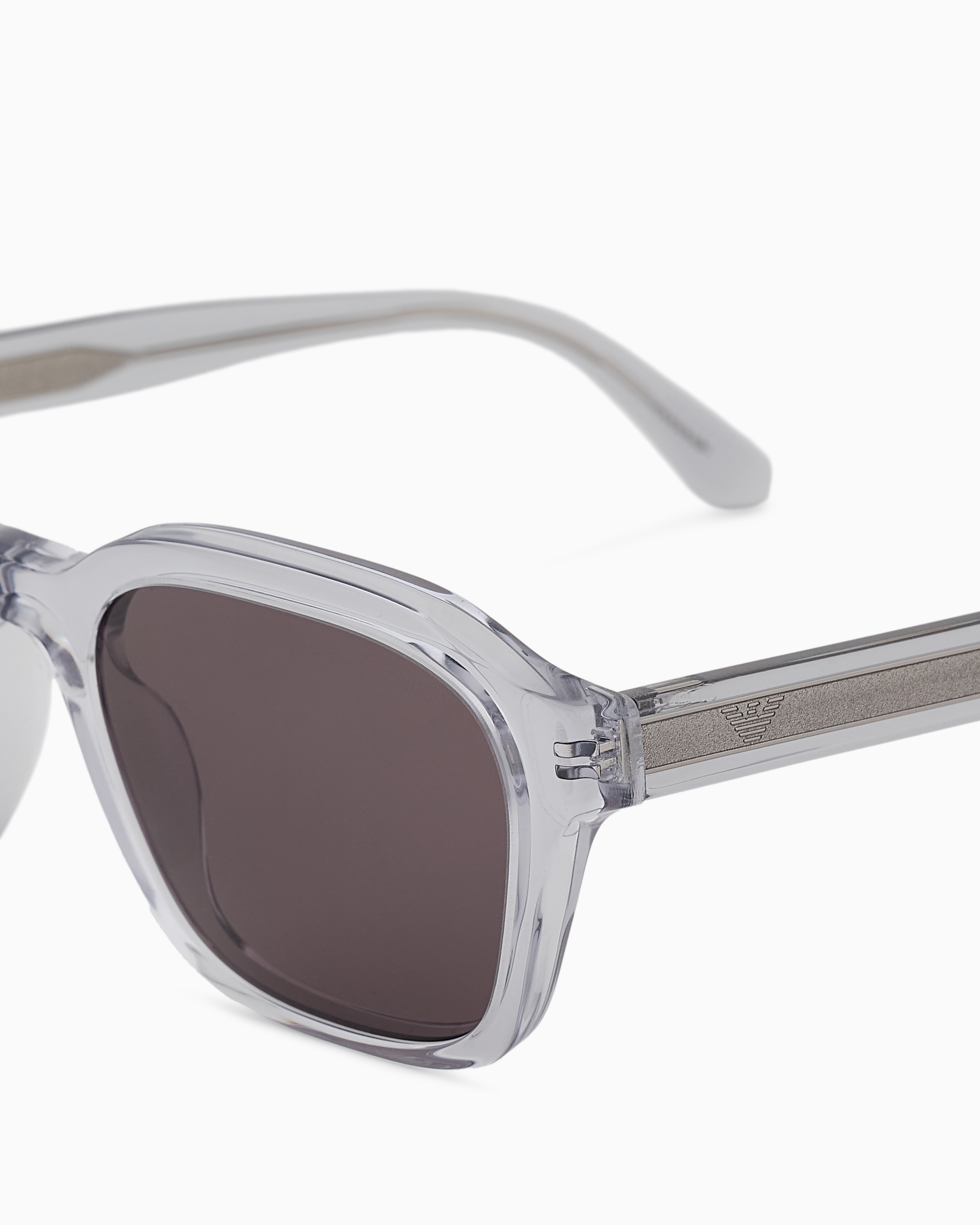 Emporio Armani - Men’s irregular-shaped sunglasses, Man, Transparent, Size: 54L