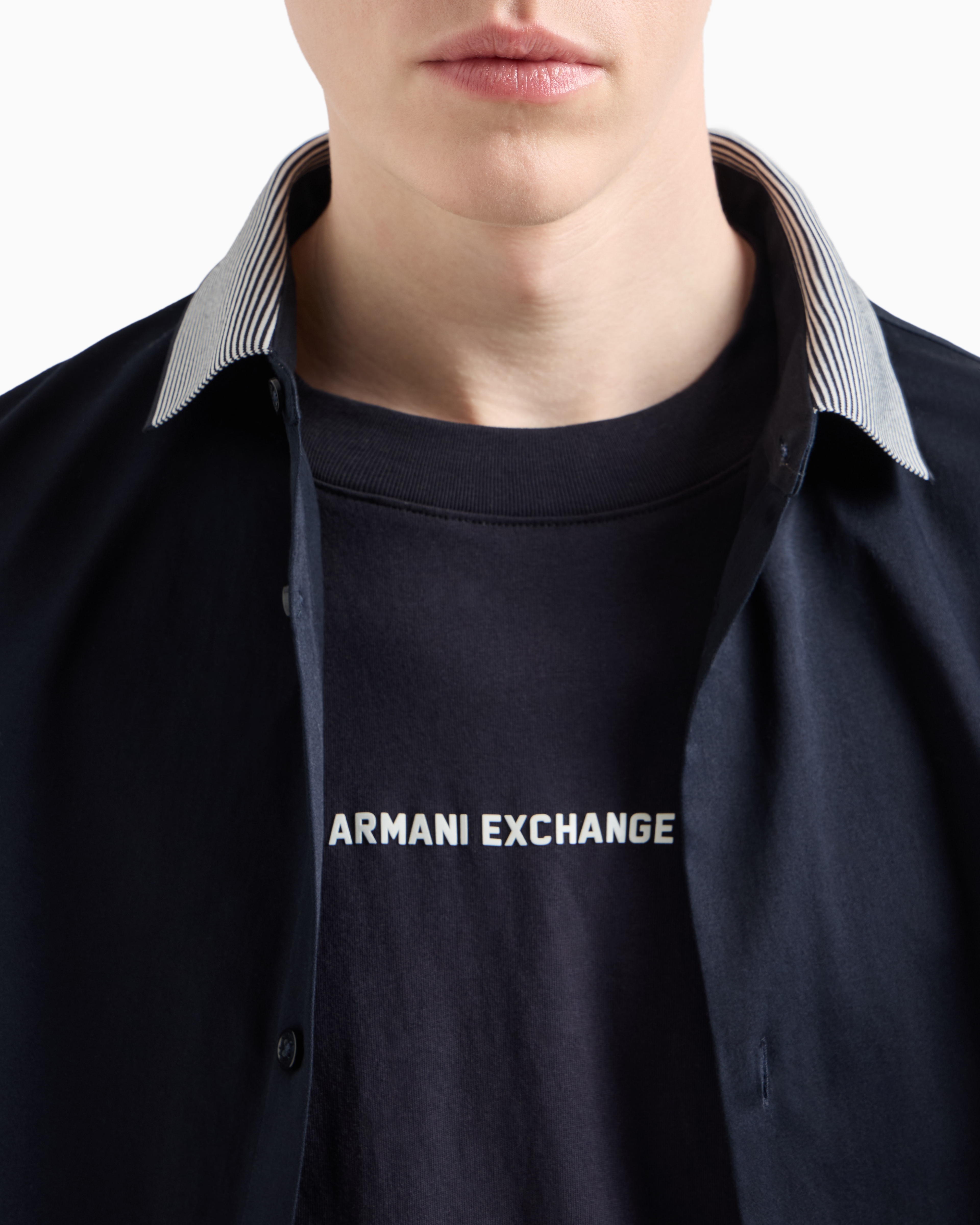 Regular fit T-shirt with logo print on front and back