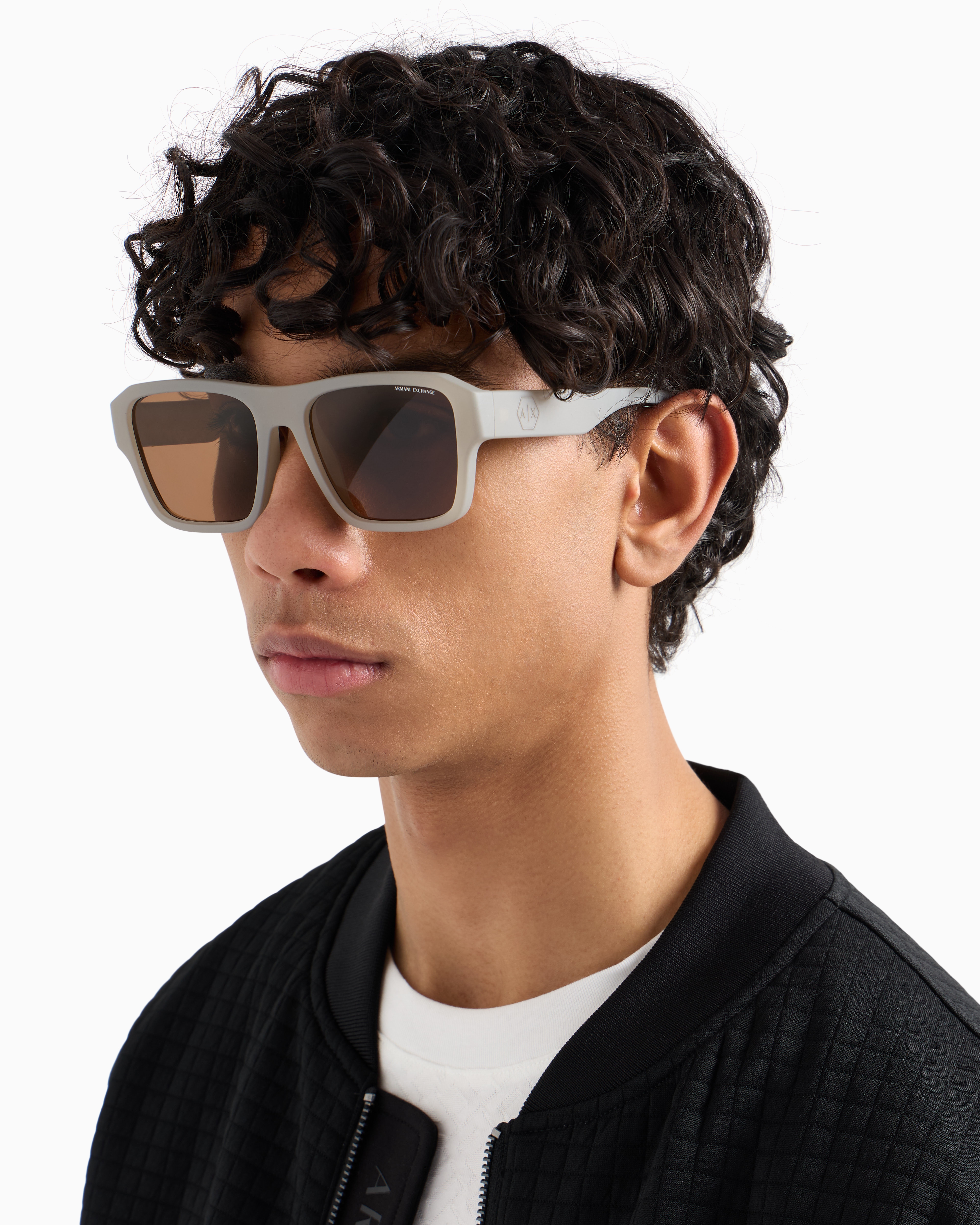 Armani Exchange - Men’s square sunglasses, Man, Grey, Size: 56L