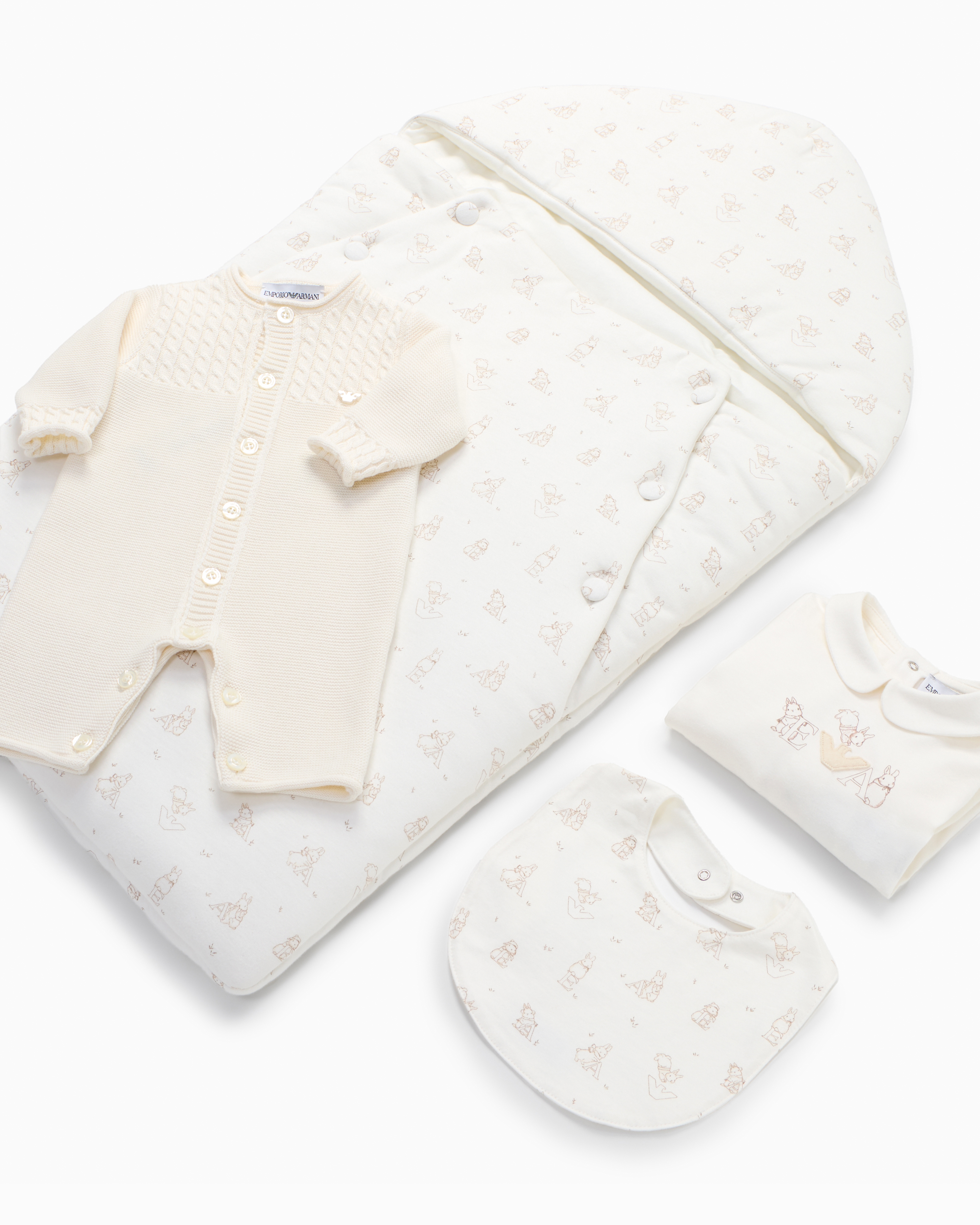 Emporio Armani Funny Winter Jersey Sleeping Bag In White