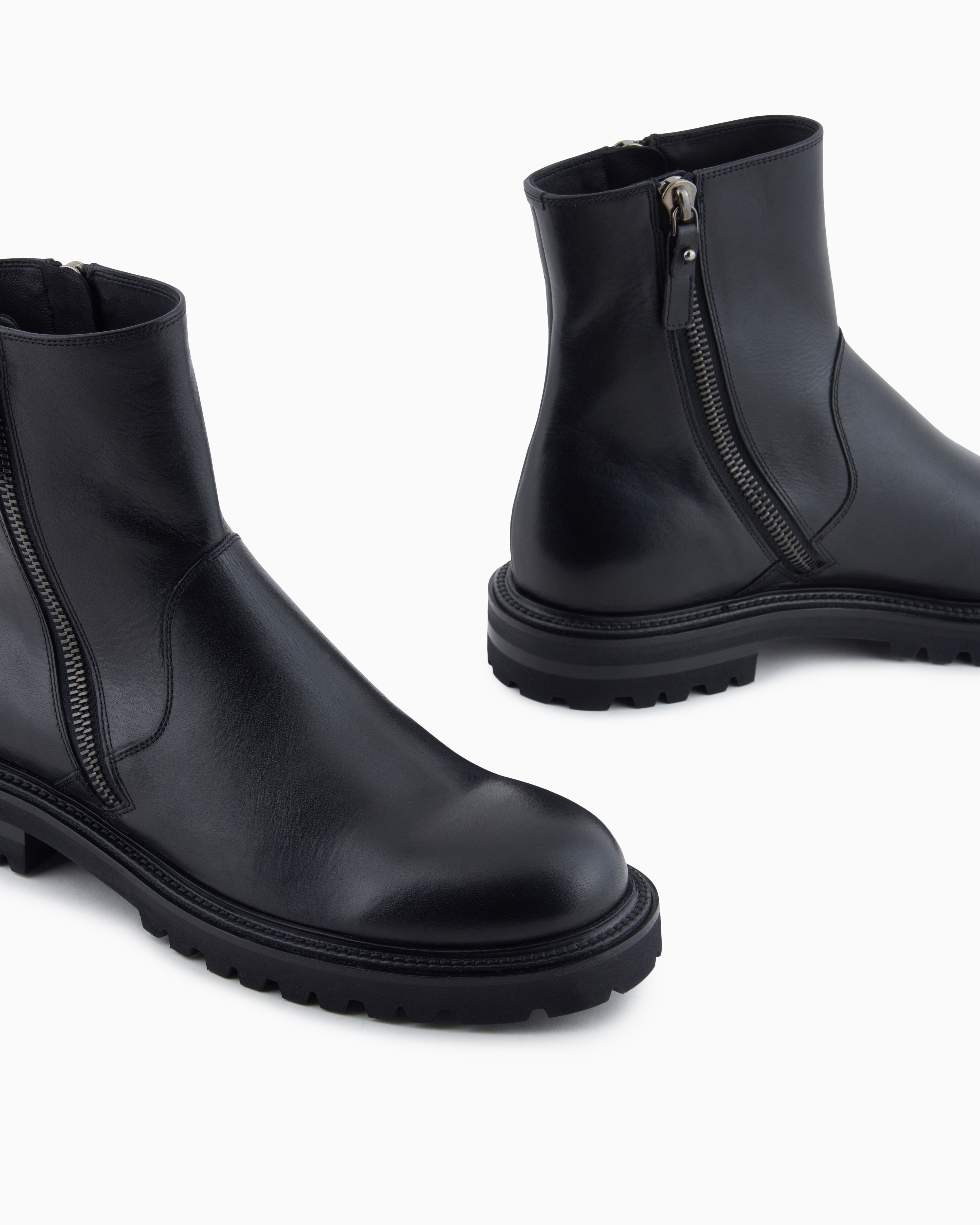 Giorgio Armani Ankle-length Monobloc Rubber Outsole Boots In Black