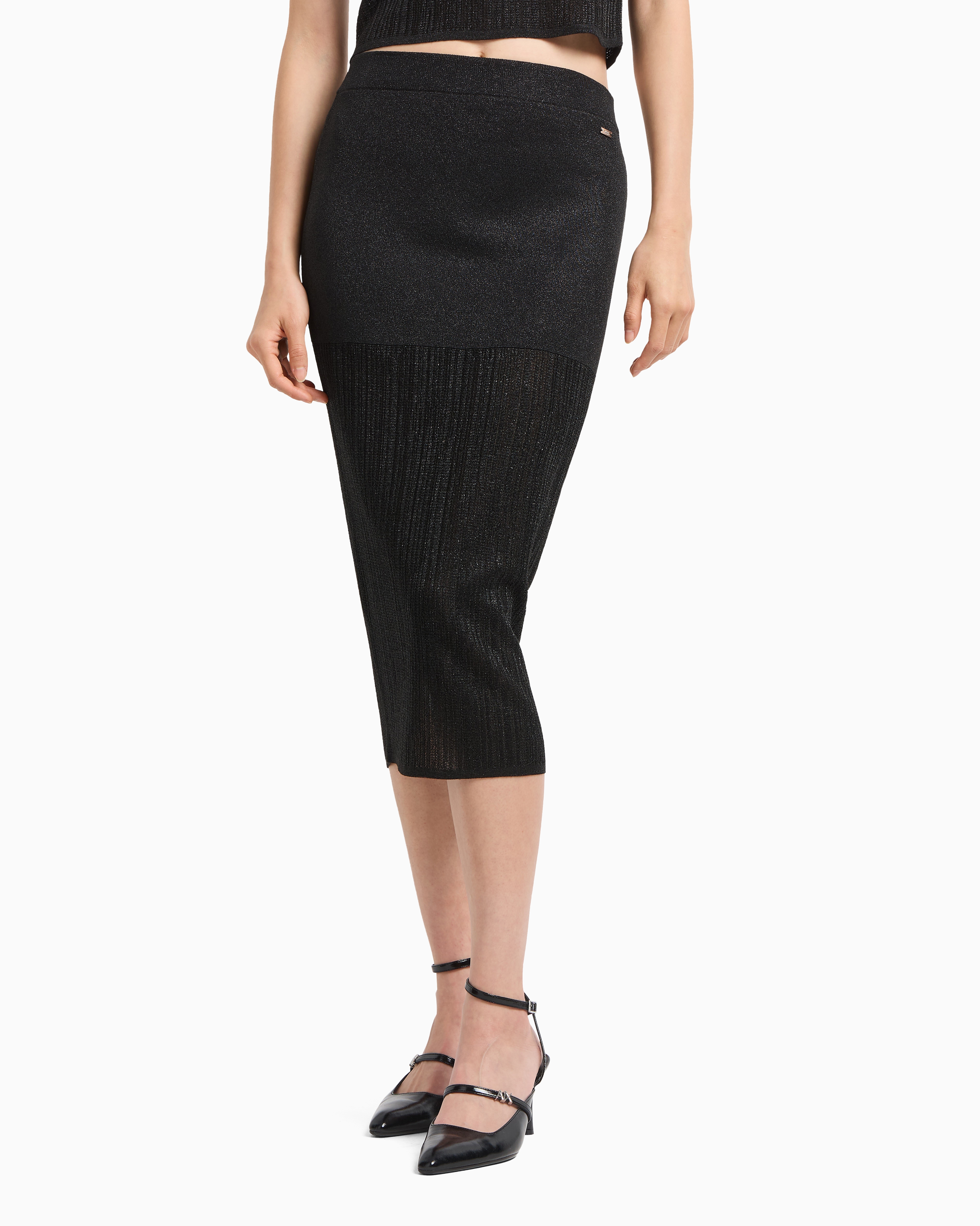 Lurex yarn pencil skirt