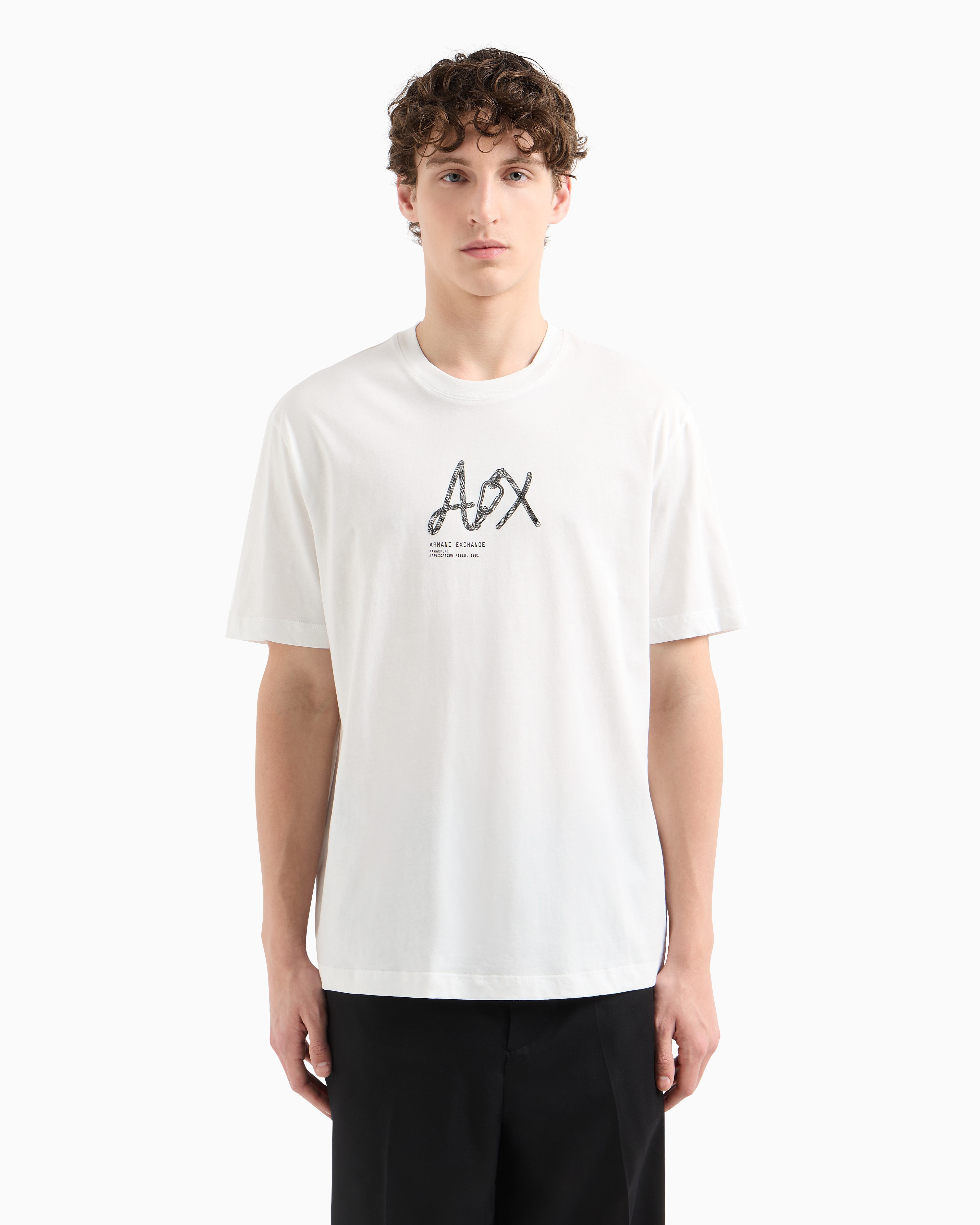 Armani Exchange -  Regular fit T-shirt with logo, Man, White, Size: