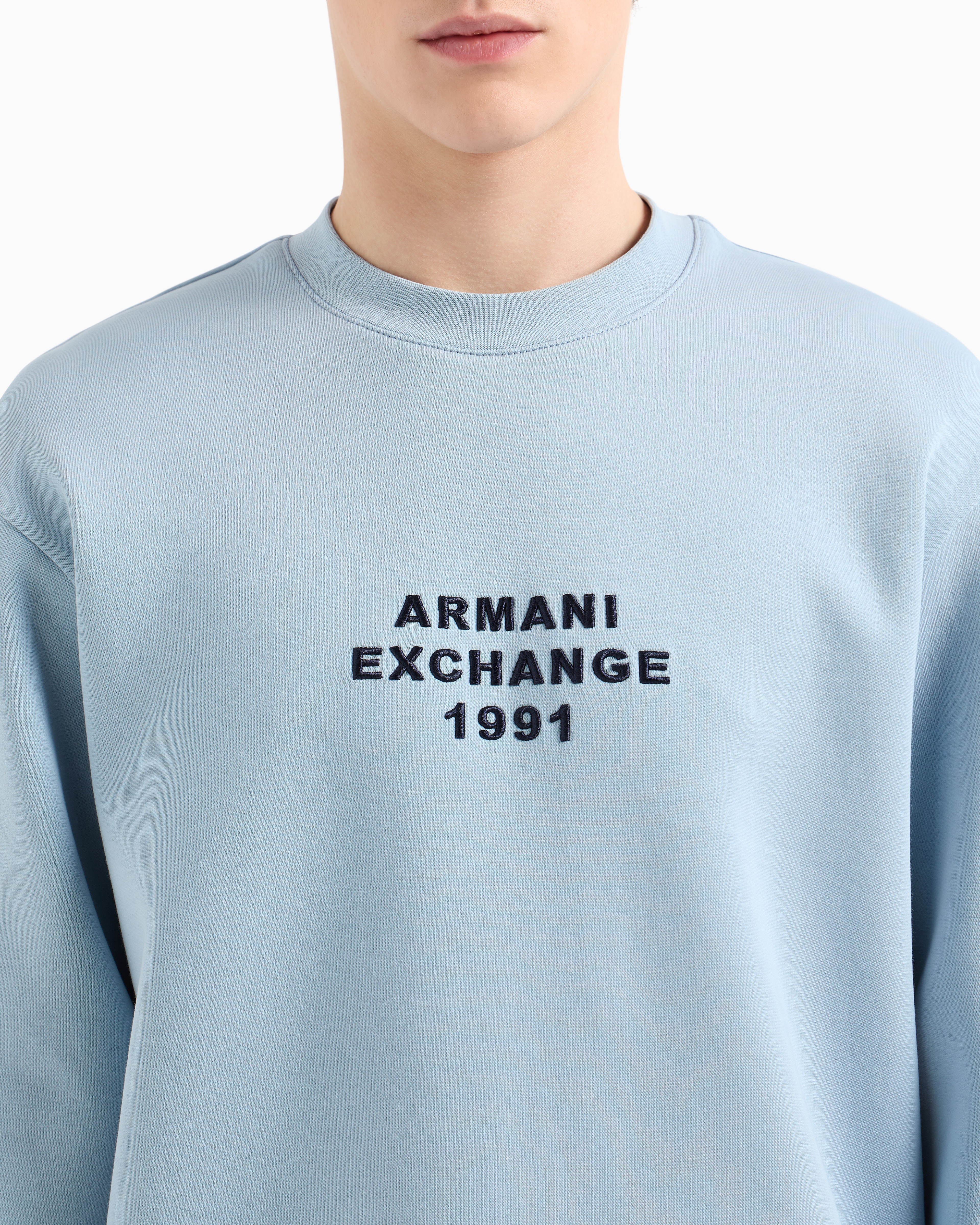 Crewneck sweatshirt bonded stretch fabric