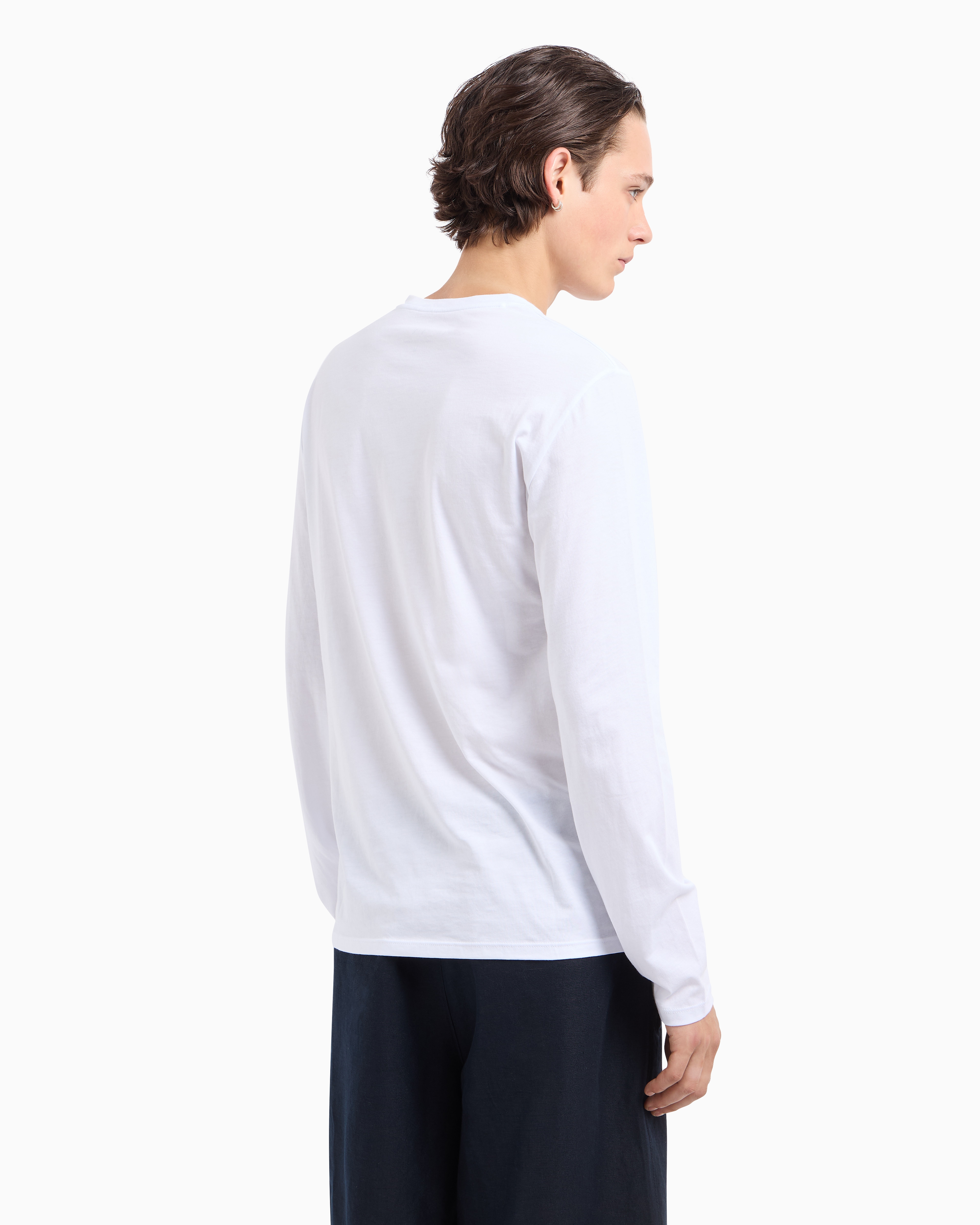 Pima Cotton Long Sleeve V-Neck T-Shirt