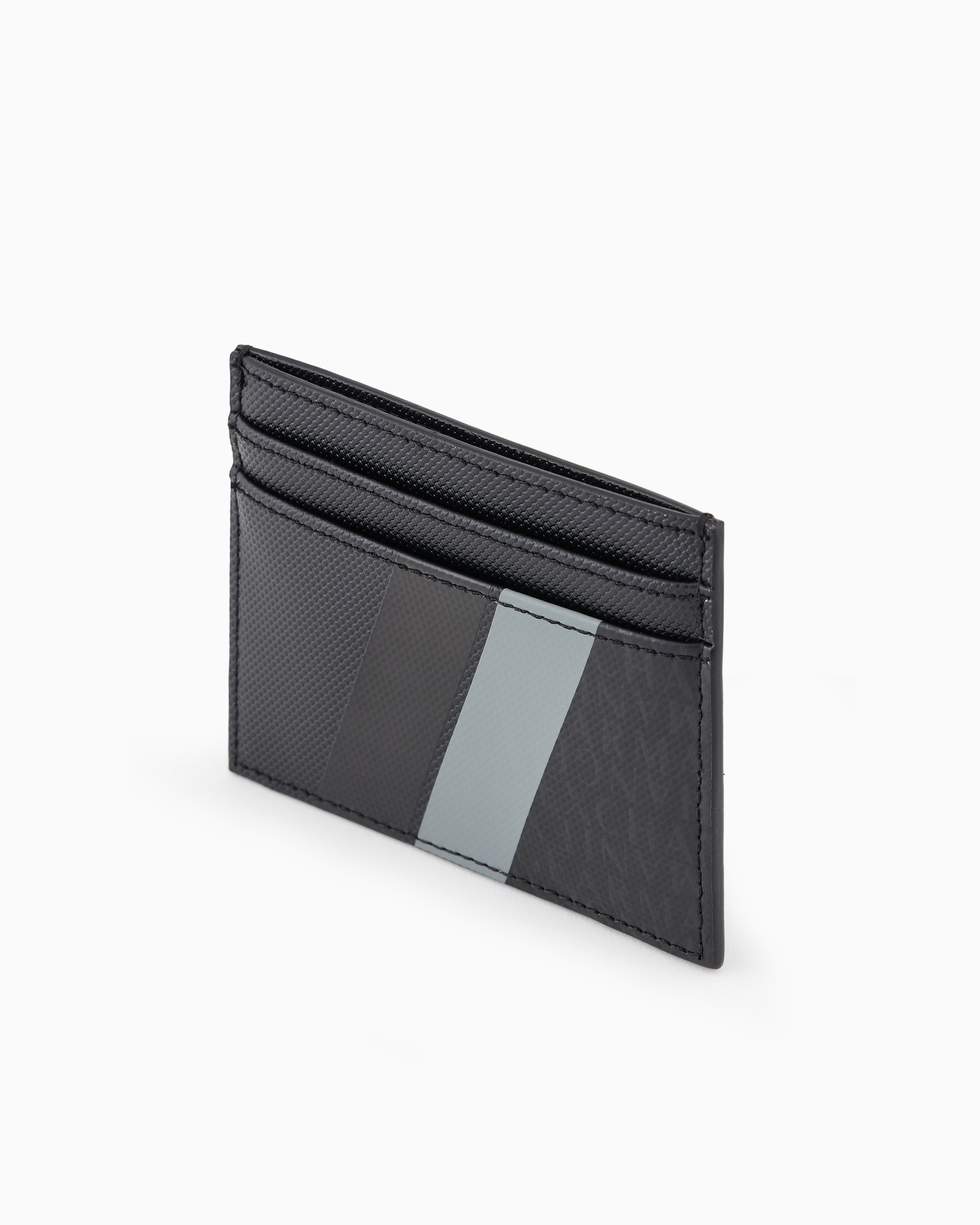 Card holder with monogram and stripes