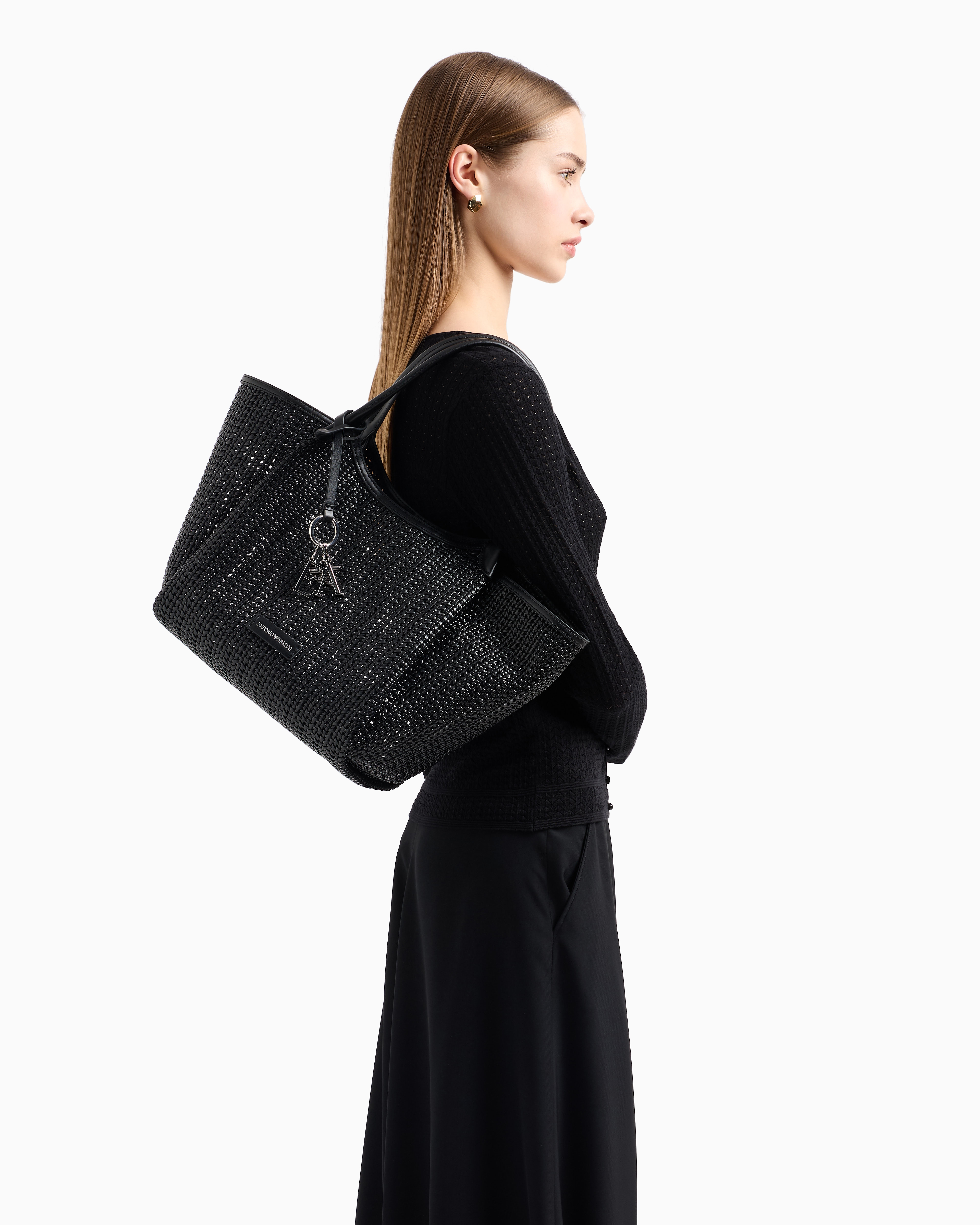 ショッパー 編み込み ロゴチャーム | Emporio Armani