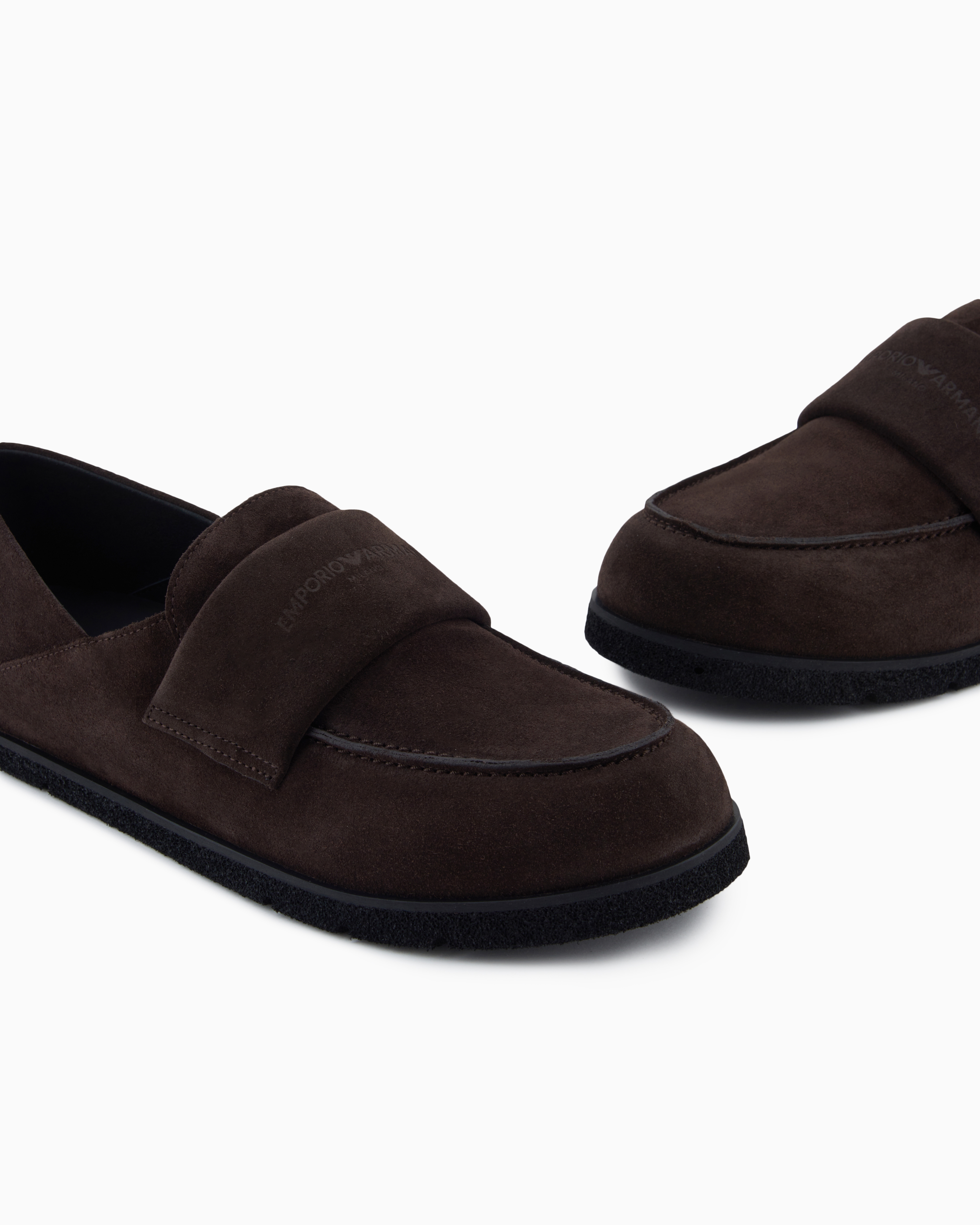 Emporio Armani - Suede loafers, Man, Brown, Size: