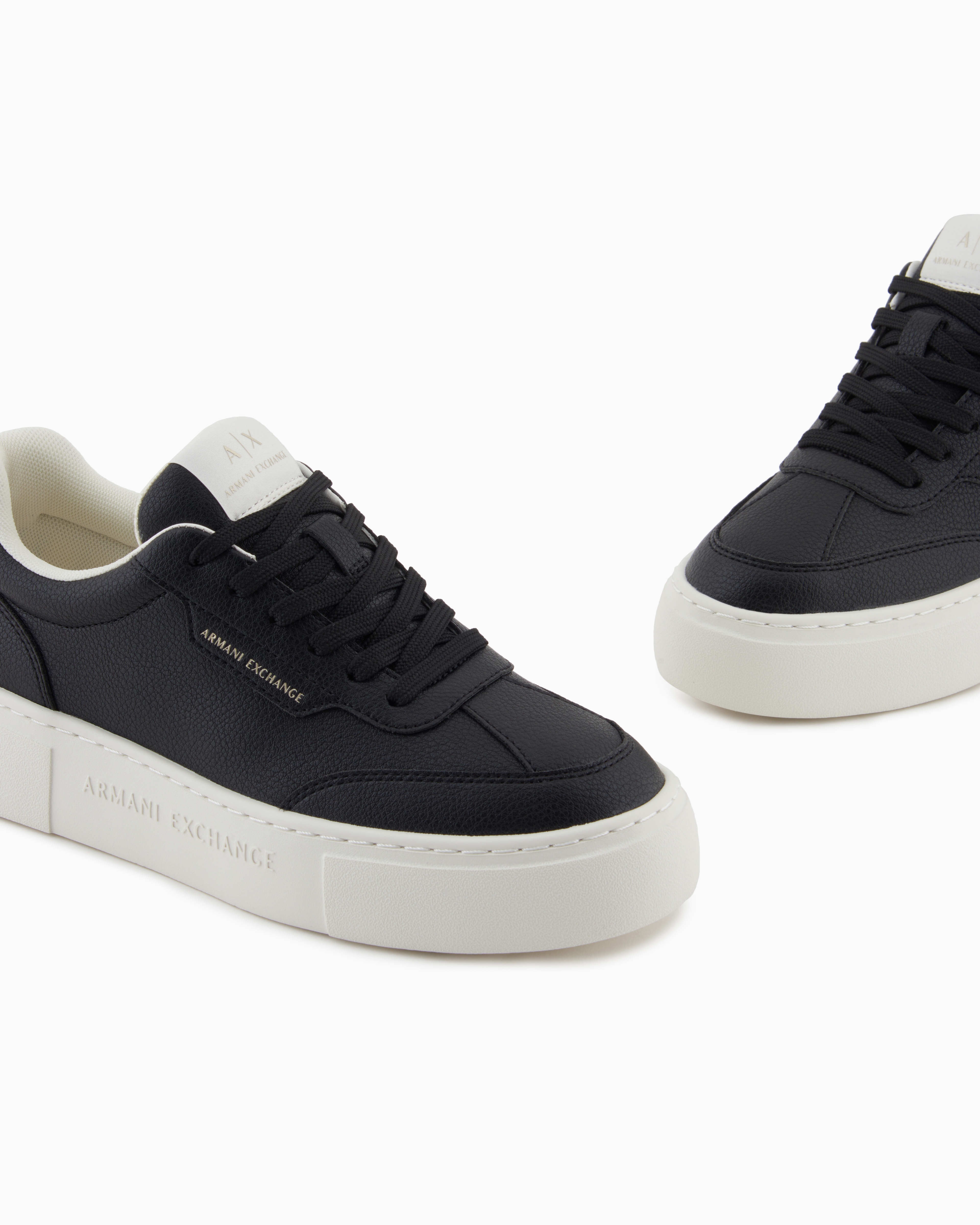 Armani Exchange - Sneakers with high sole, Woman, Black, Size: