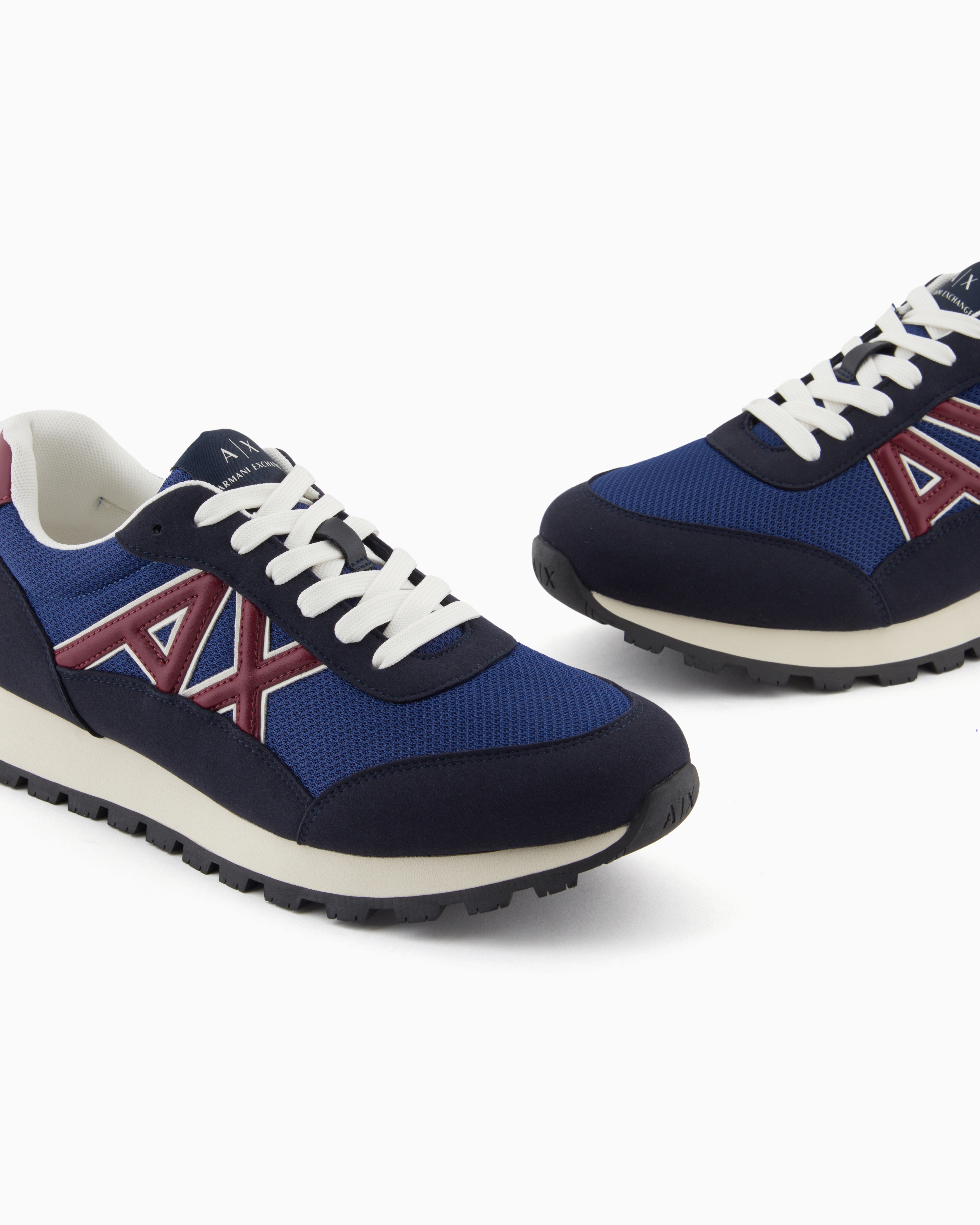 Armani Exchange - Sneakers with contrasting logo, Man, Blue, Size: