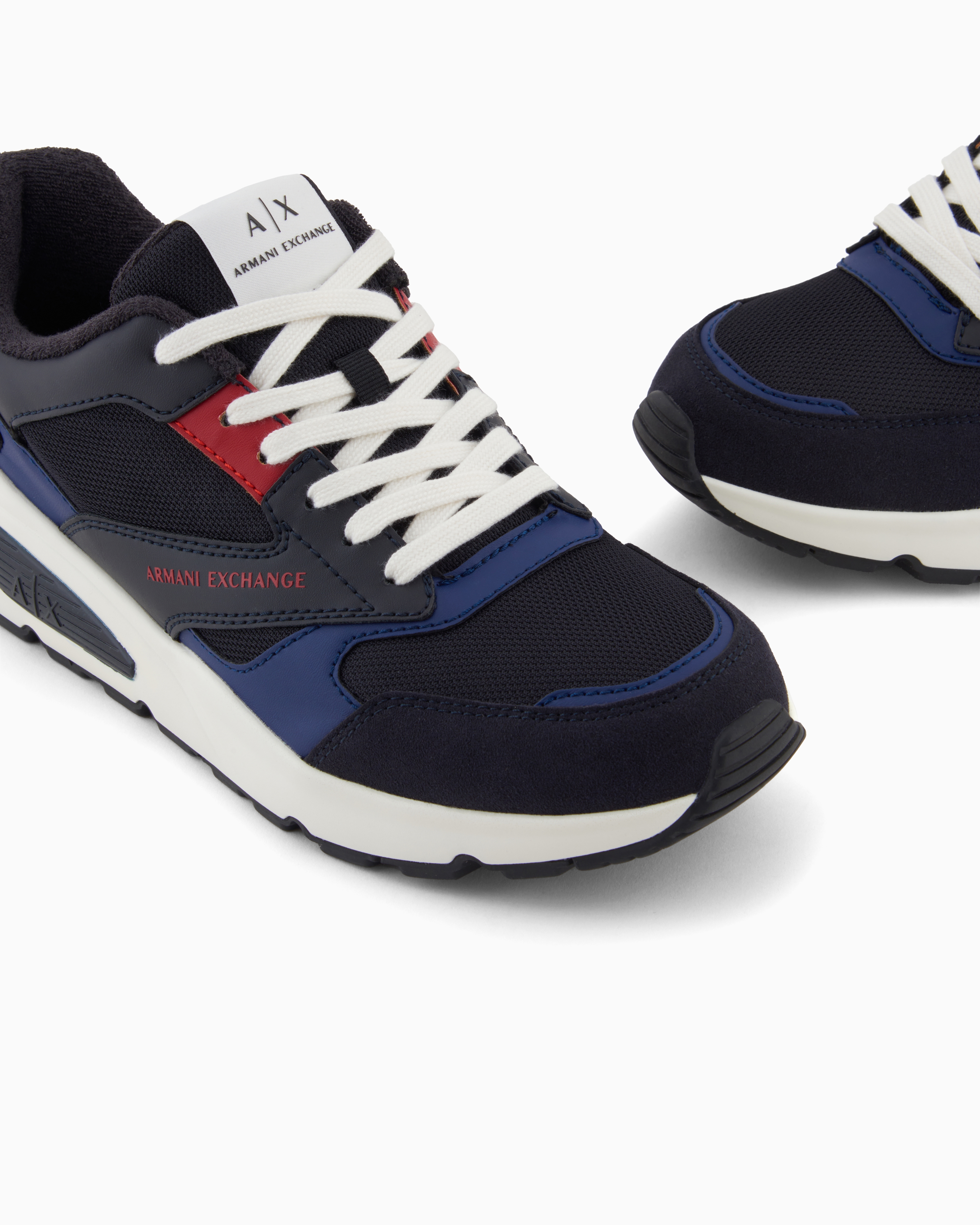 Armani Exchange - Sneakers with contrasting inserts, Man, Blue, Size:
