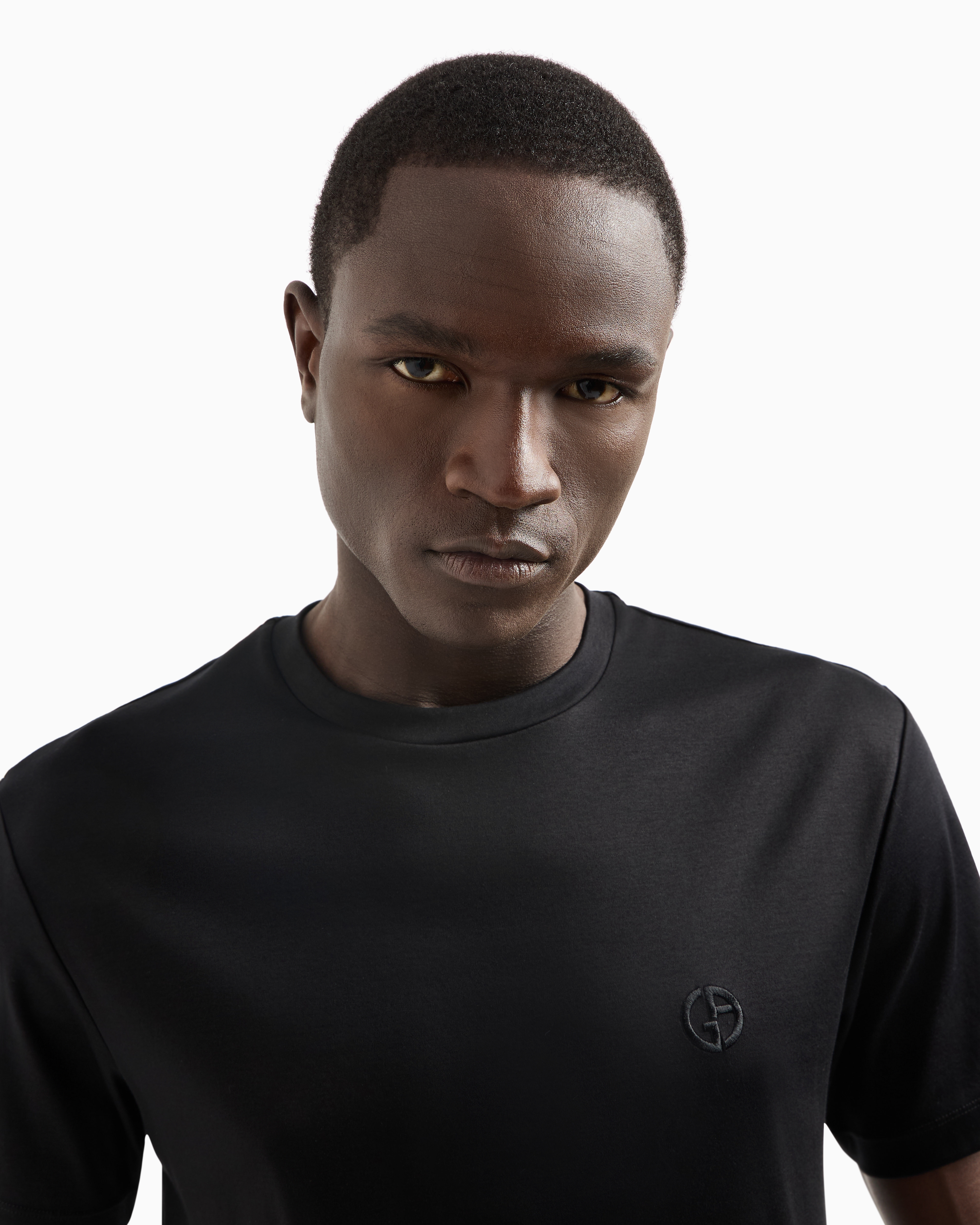 Tシャツ コットンインターロック ロゴ刺繍 | Giorgio Armani