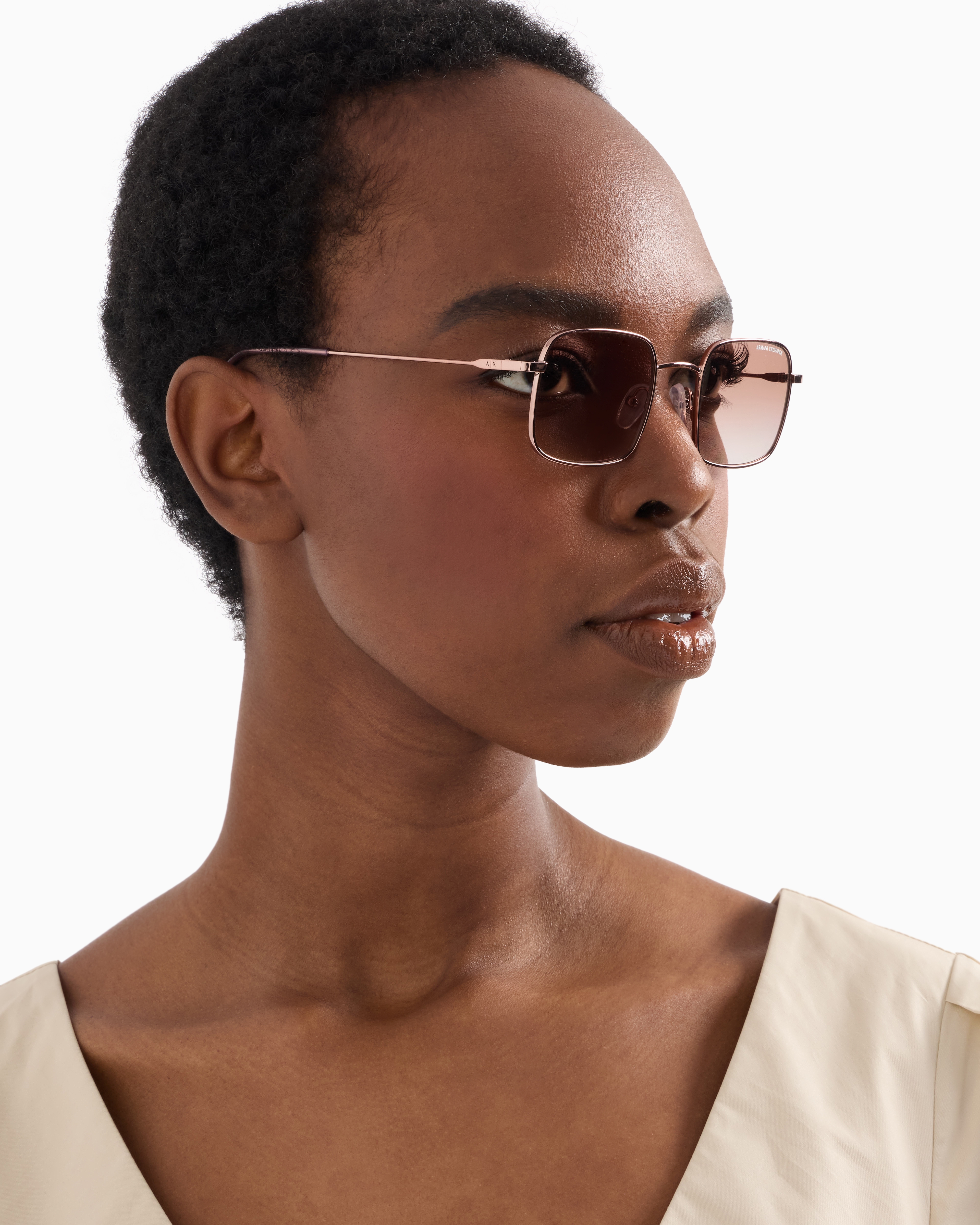 Armani Exchange - Women’s aviator sunglasses, Woman, Pink Gold, Size: 46L