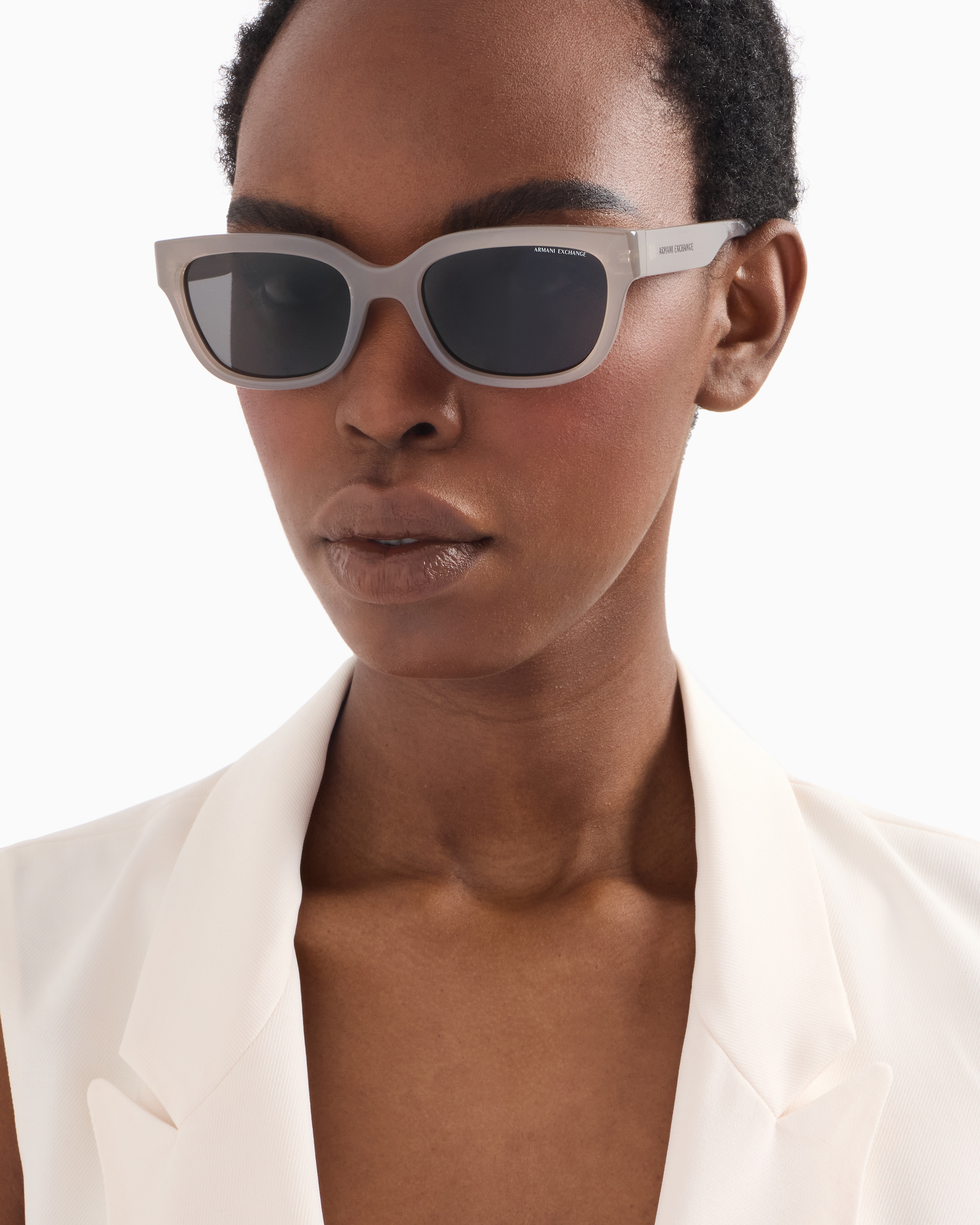 Armani Exchange - Irregular-shaped women’s sunglasses , Woman, Grey, Size: 54L