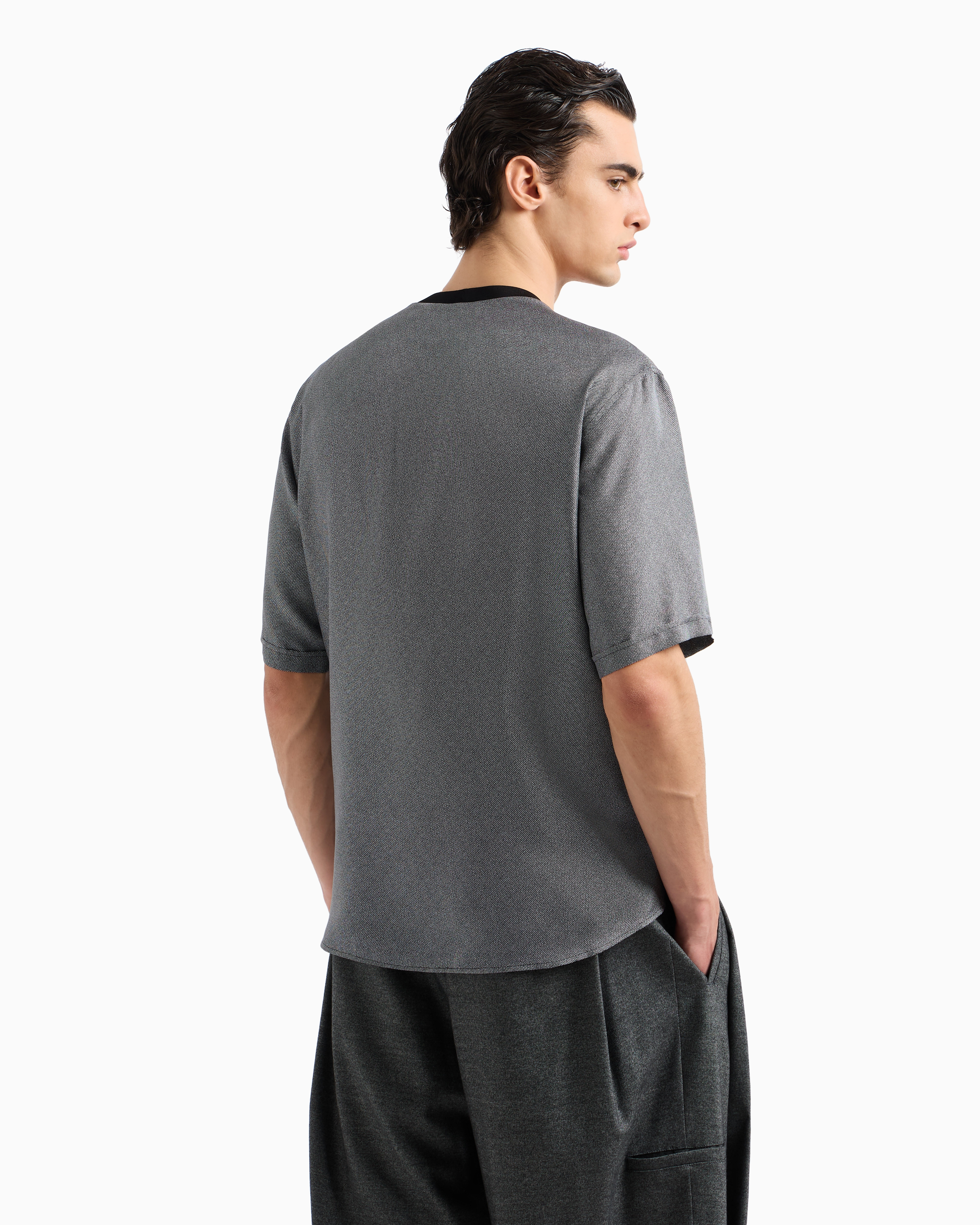 Silk twill T-shirt shirt | Giorgio Armani