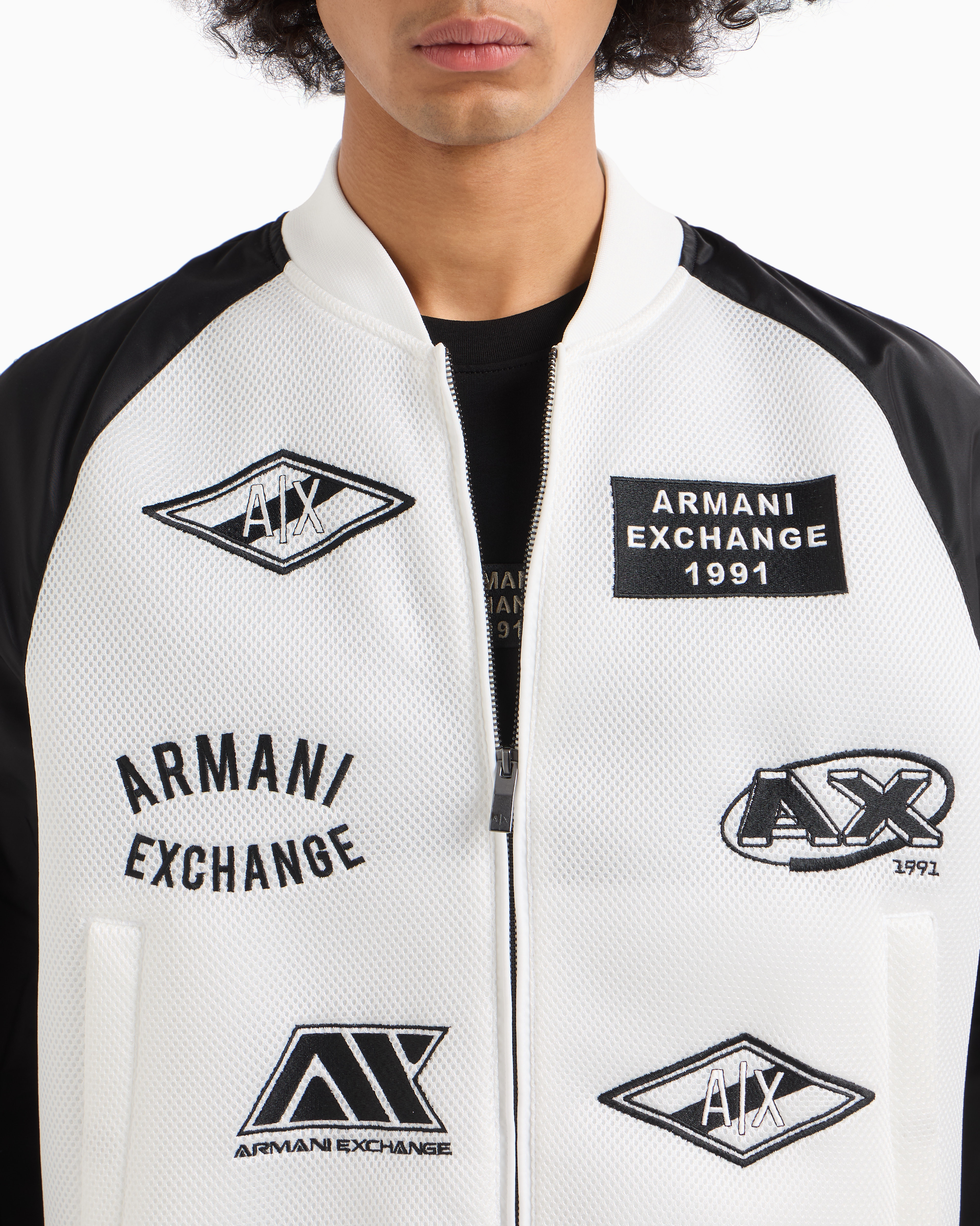 Bomber jacket with logo patches