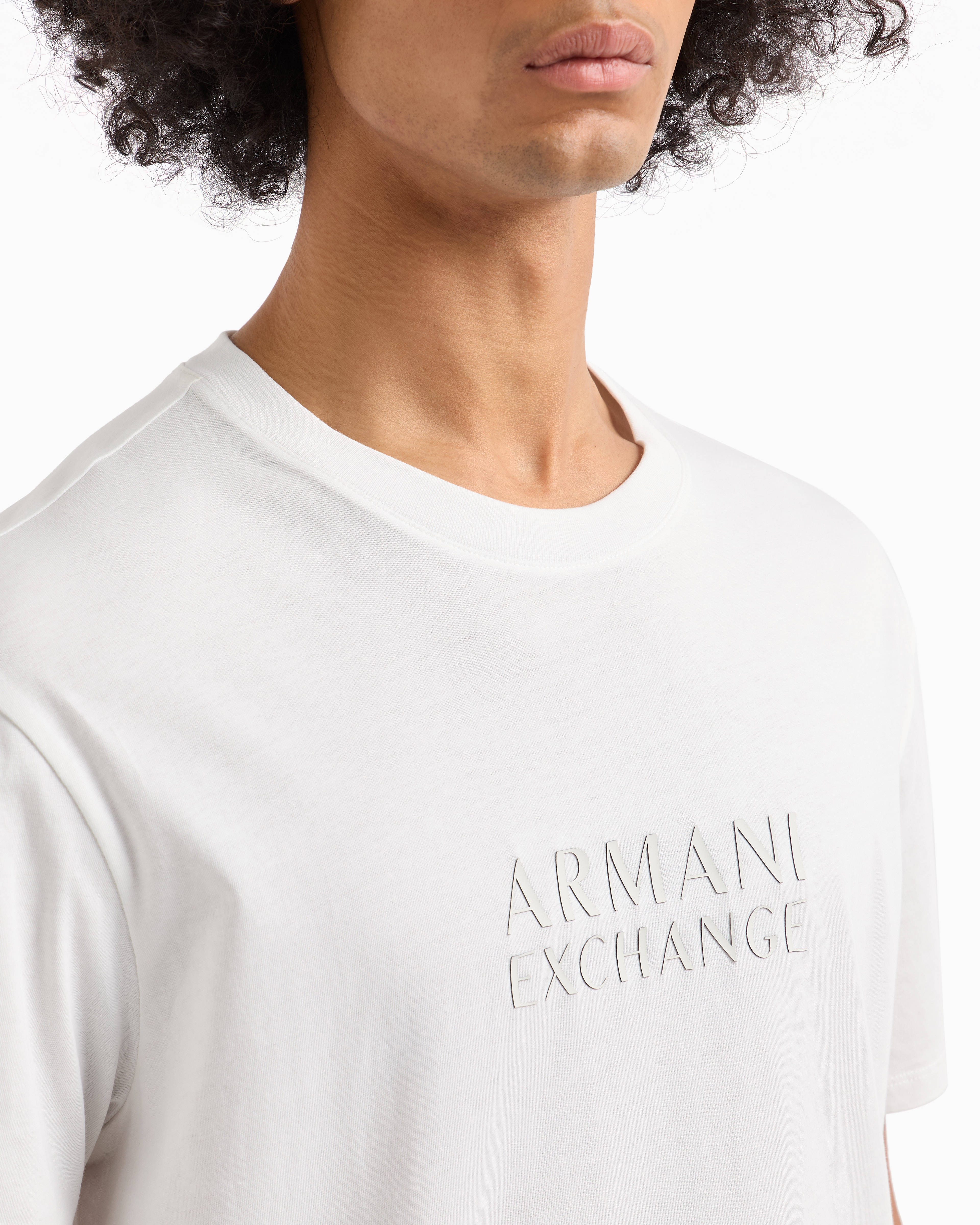 Armani Exchange - Regular fit T-shirt with ASV logo, Man, White, Size: