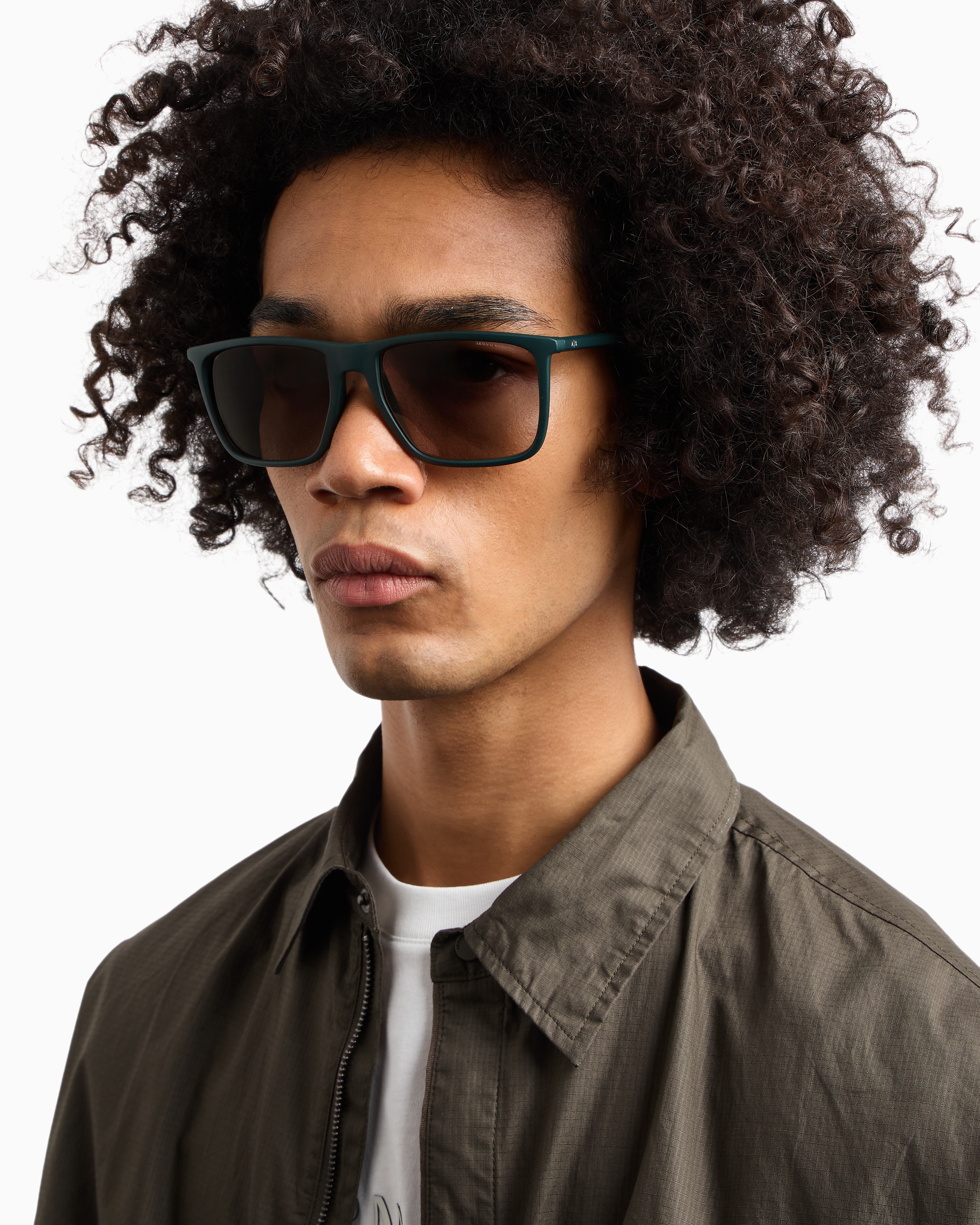 Armani Exchange - Men’s square sunglasses, Man, Green, Size: 57L