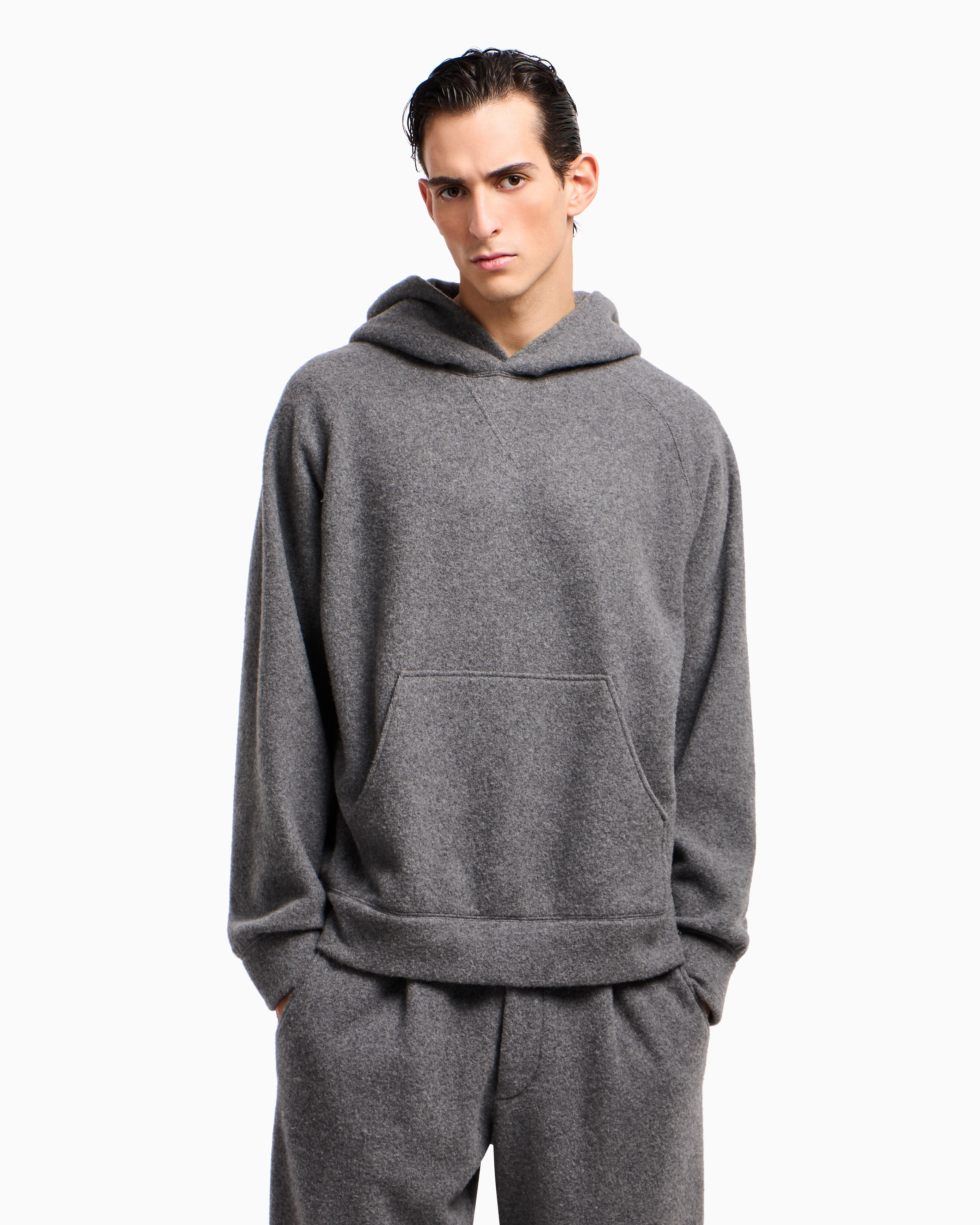 フード付きスウェットシャツ カシミア フリース | Giorgio Armani