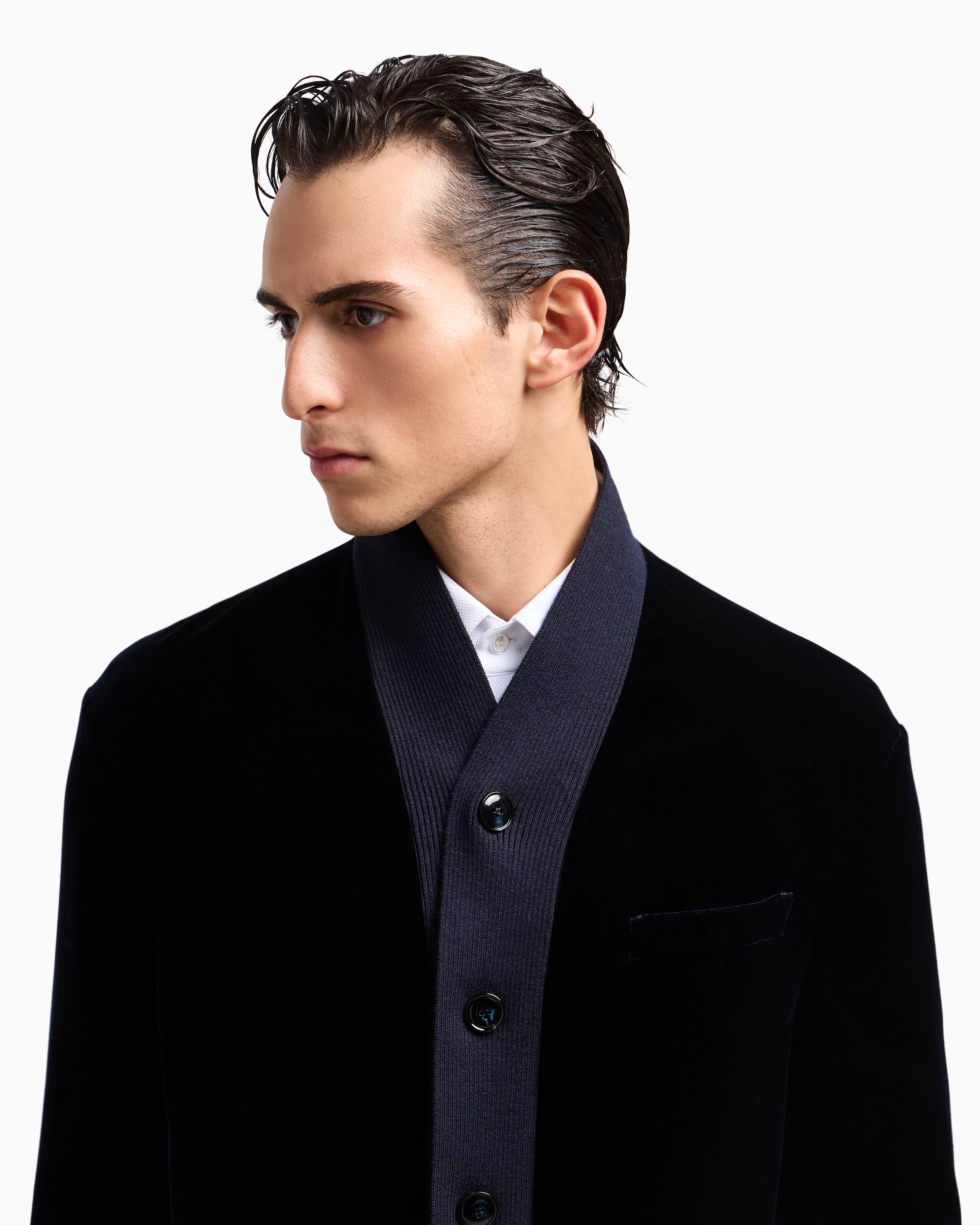 【極美品/伊製】GIORGIO ARMANI フリルニットジャケット ブラック 三越伊勢丹 | GIORGIO ARMANI/ジョルジオ アルマーニ_Men通販