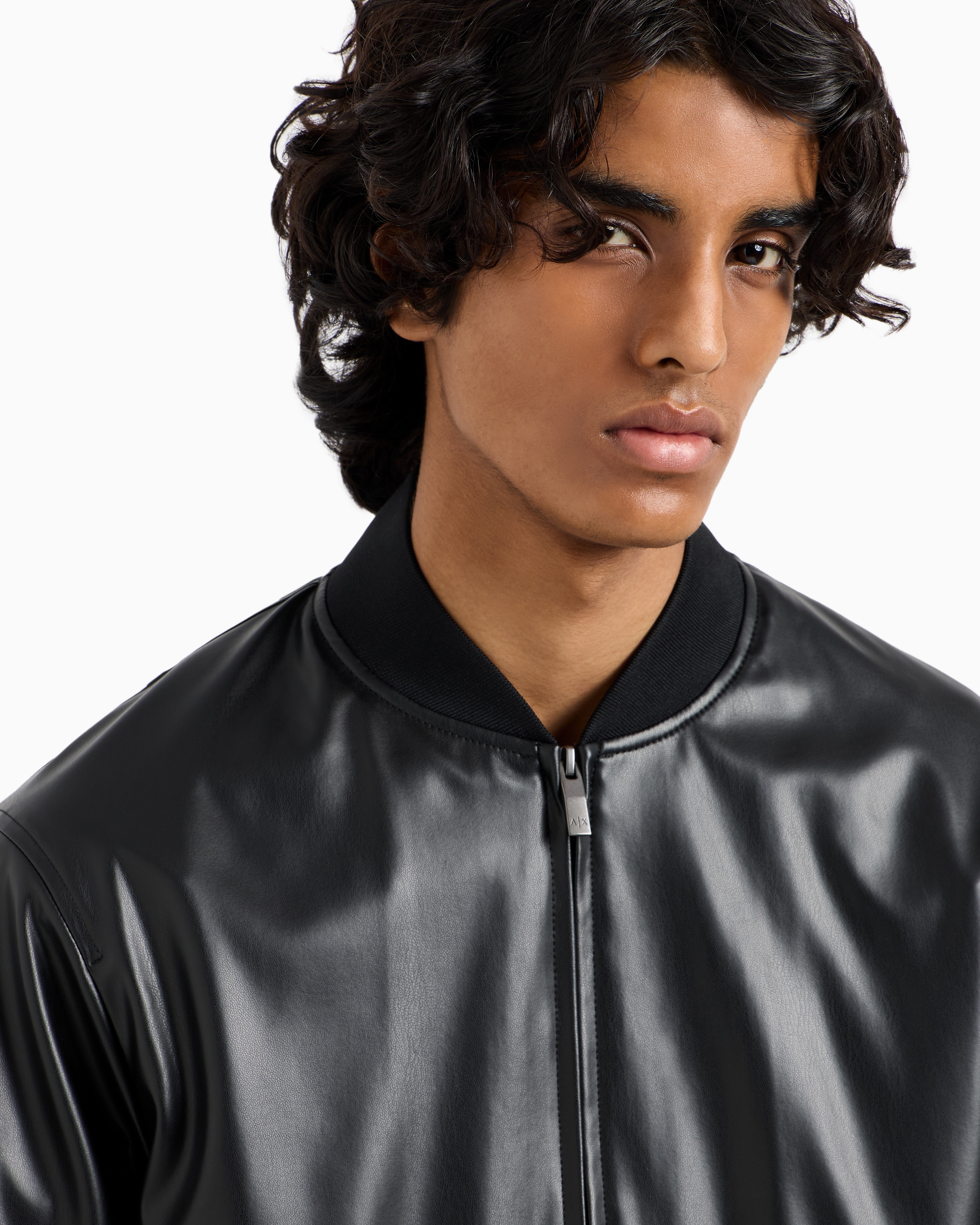 Armani Exchange - Shiny faux leather jacket, Man, Black, Size: S