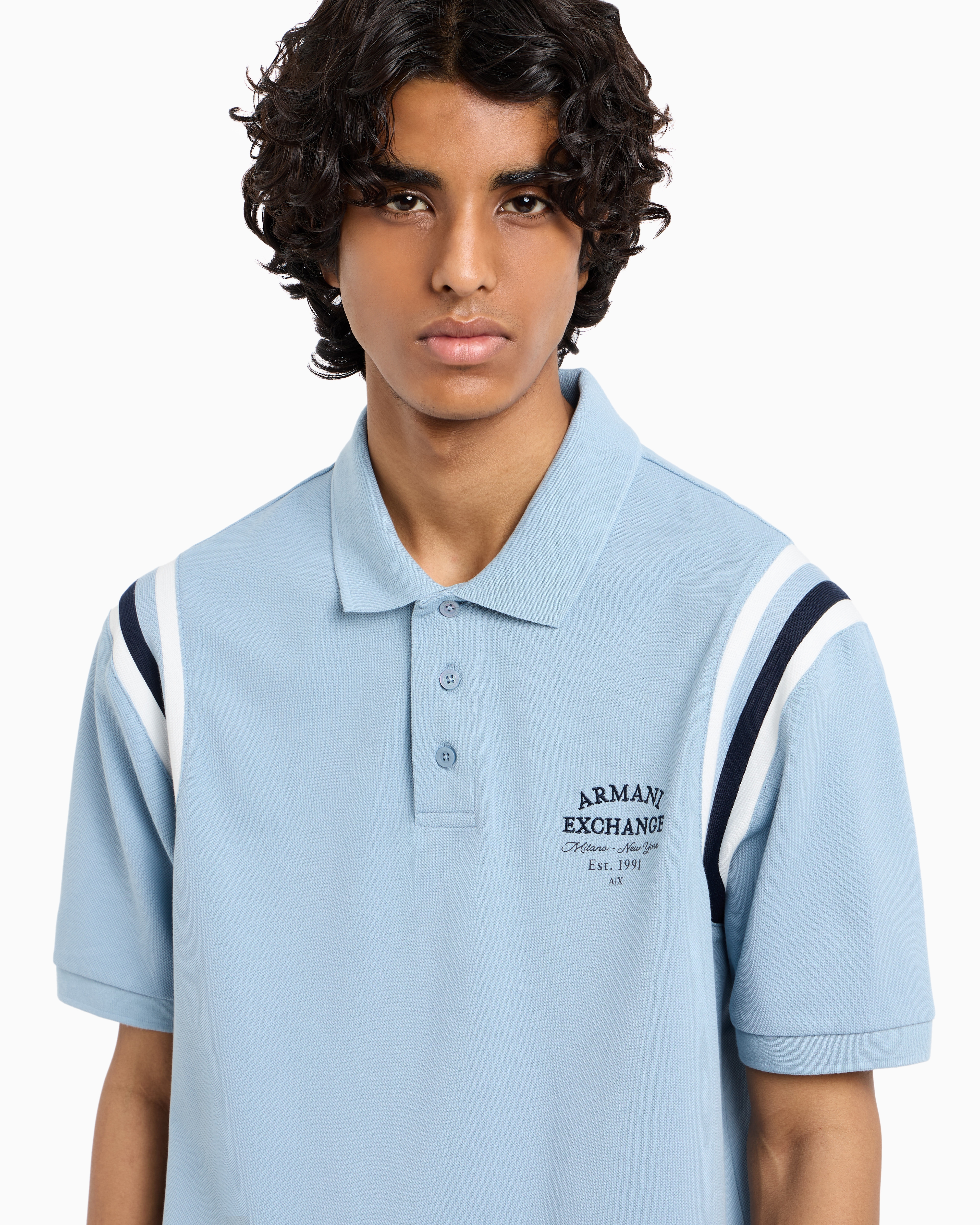 Regular fit polo with contrasting stripes