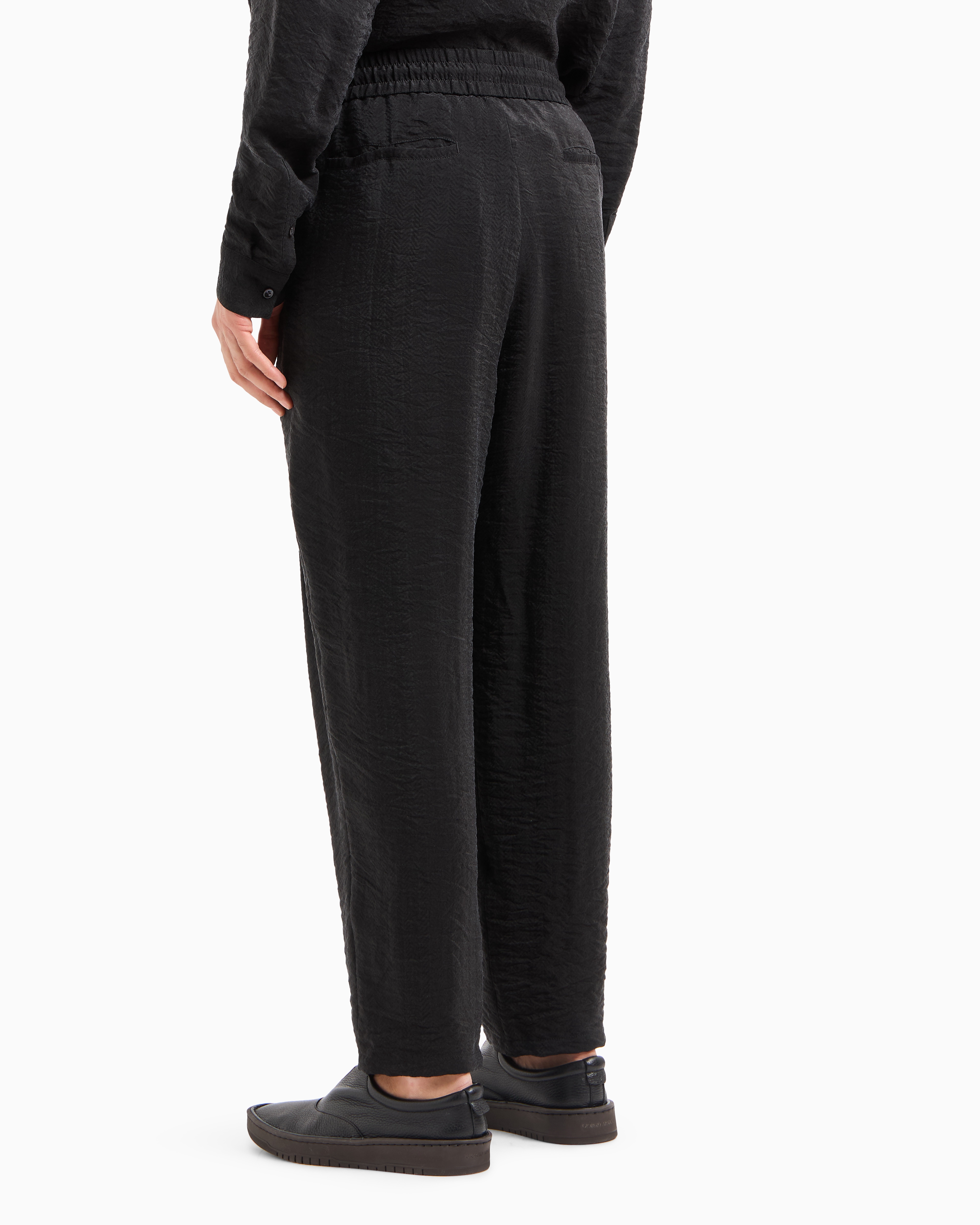 Jacquard cupro flat-front trousers | Giorgio Armani Jacquard cupro flat-front trousers | Giorgio Armani