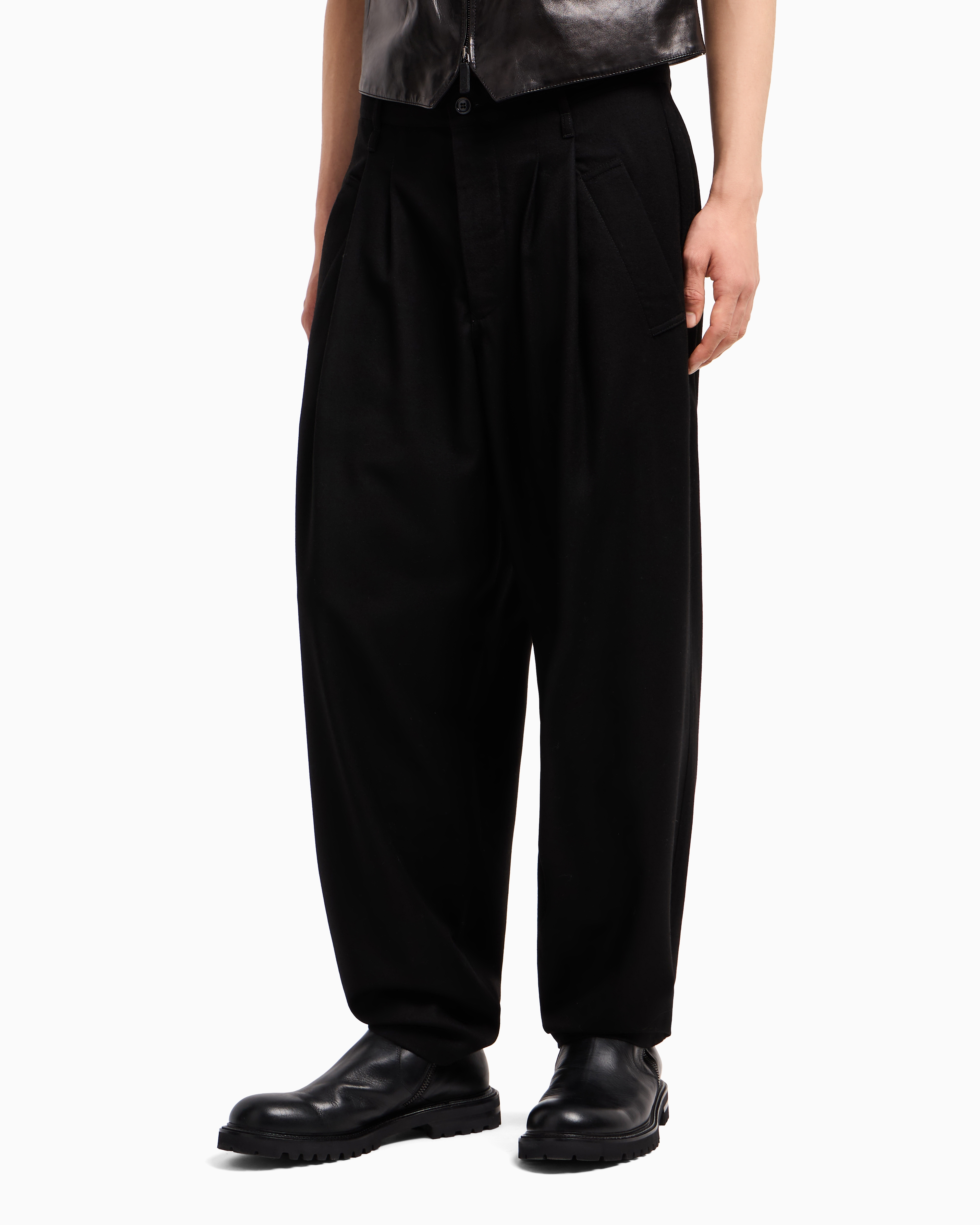 ARMANI COLLEZLONI giorgio 1タック ワイドスラックス 2f9918bc11fa09040ae0445af37b39