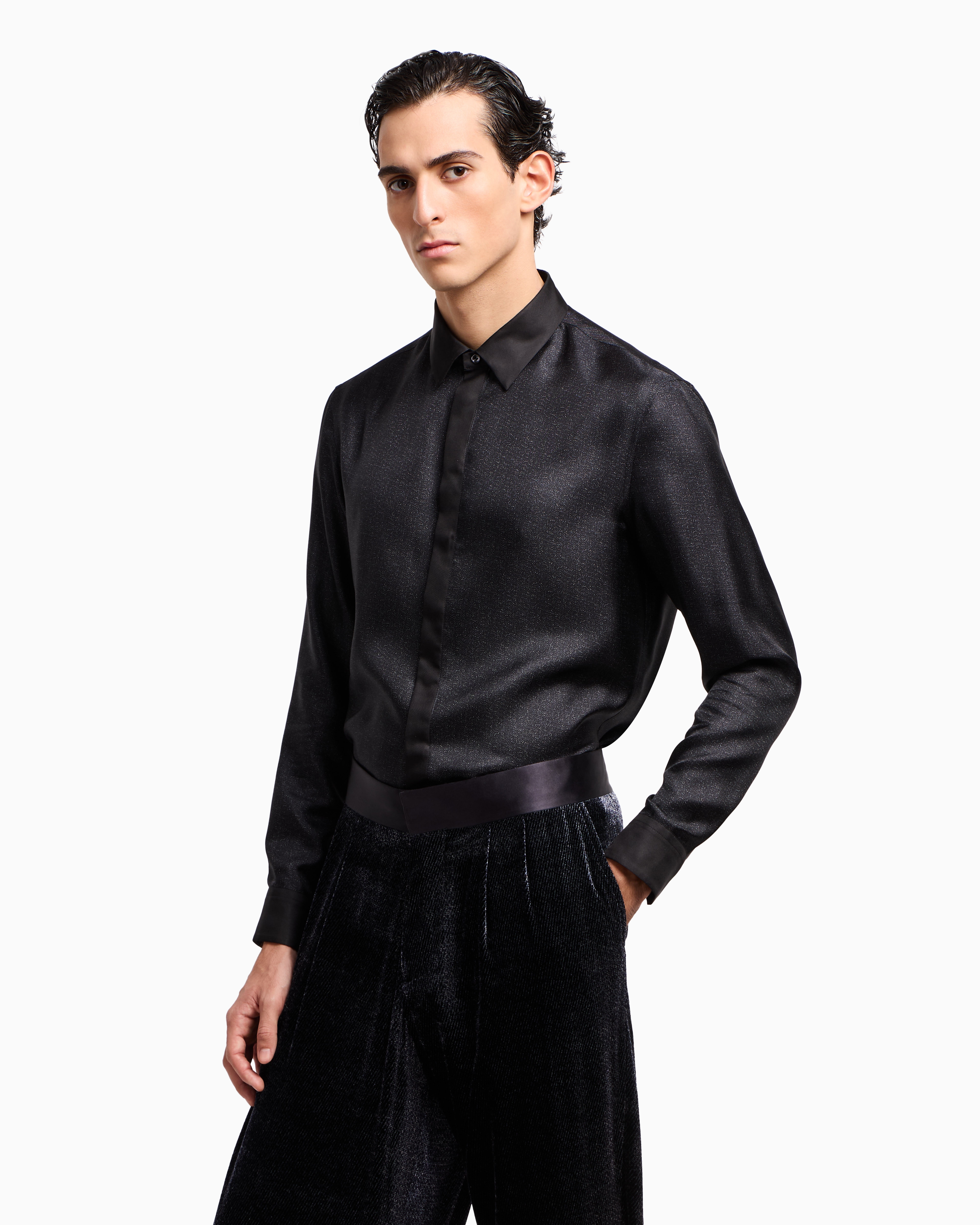 専用　アルマーニ　シルク　マント Giorgio's シャツ シルクツイル 斜めプリント | Giorgio Armani