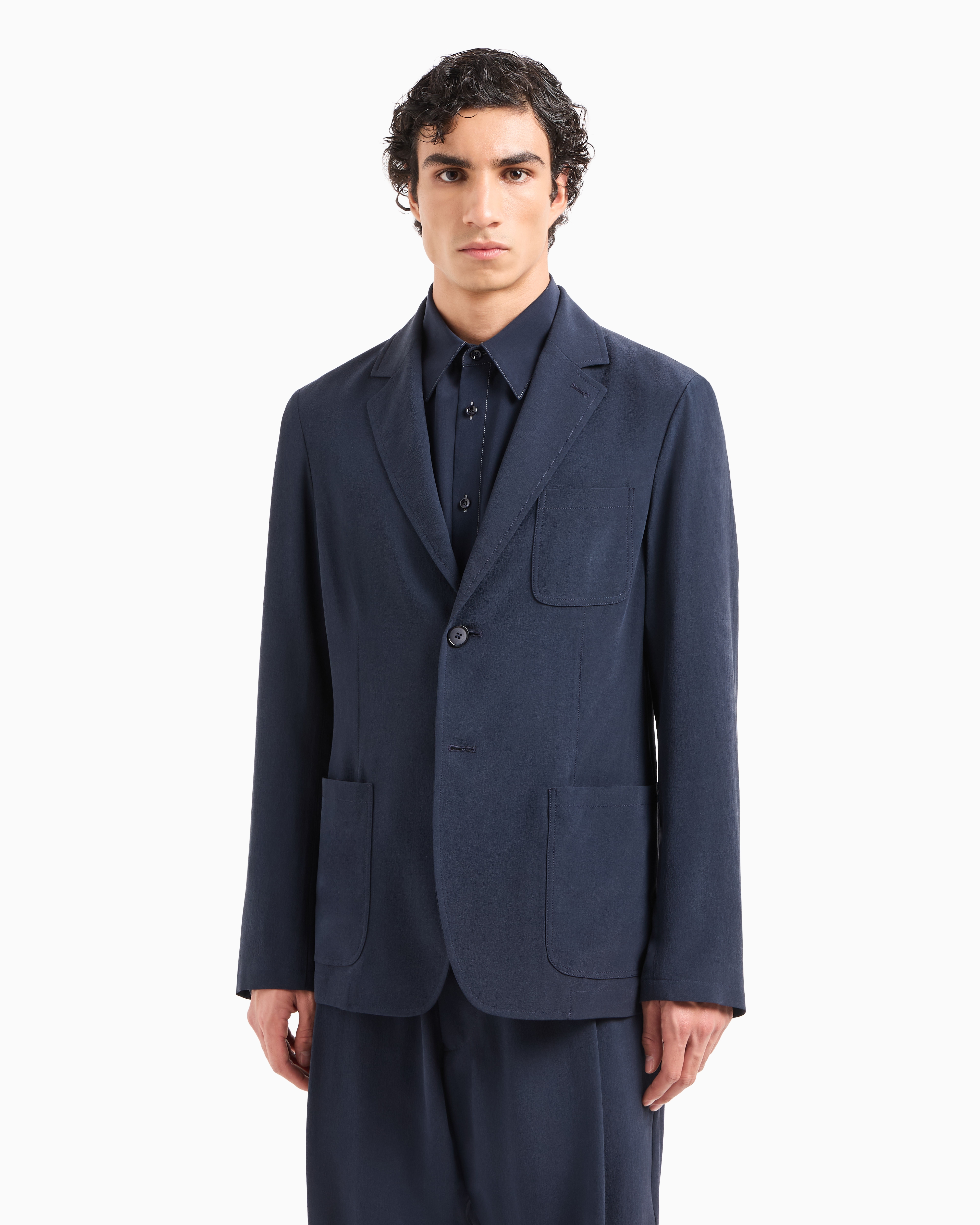 美品.ジョルジオアルマーニ　３８ シルク　シングルブレストジャケット キャディ undefined